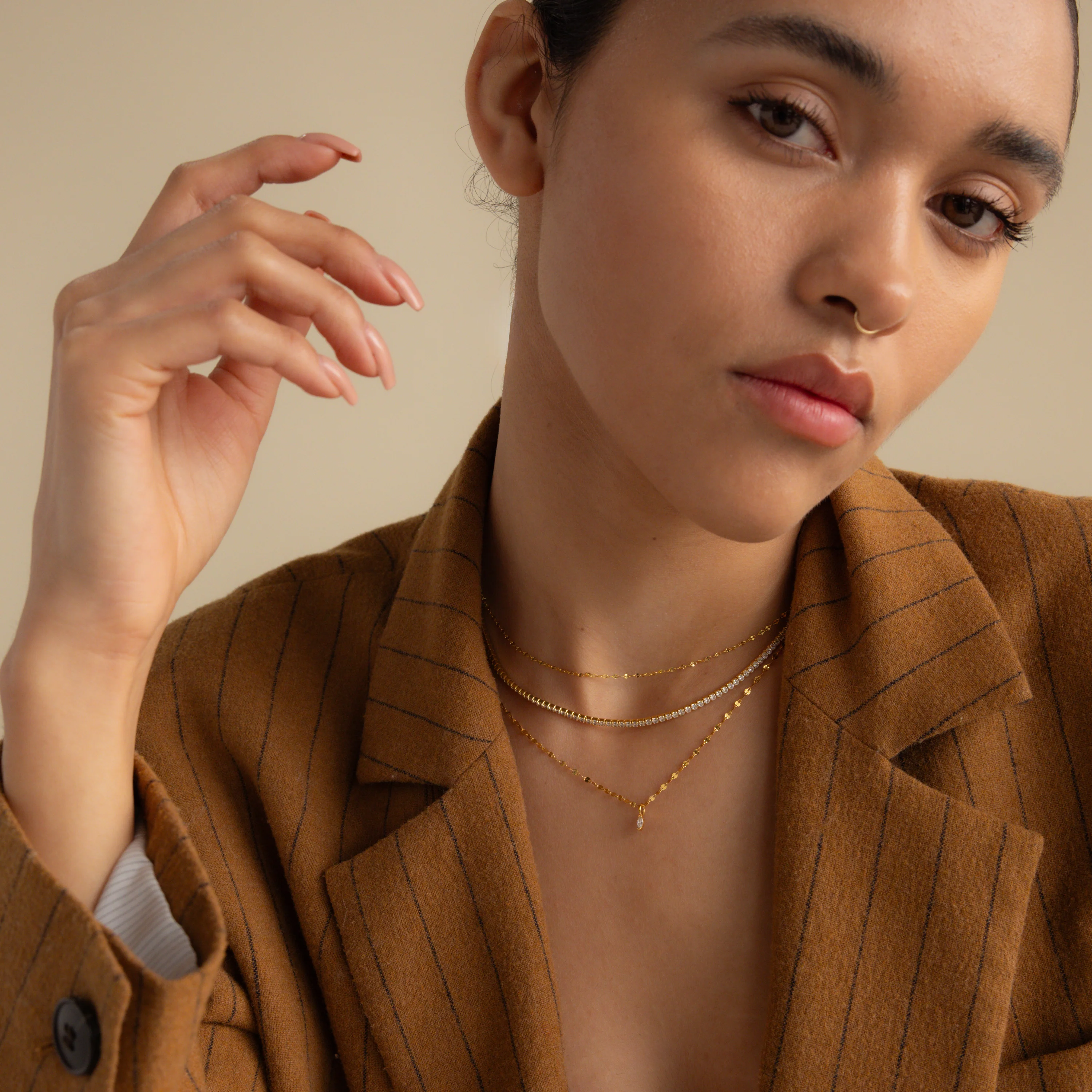 Dainty Marquise Pendant Necklace - Image 8