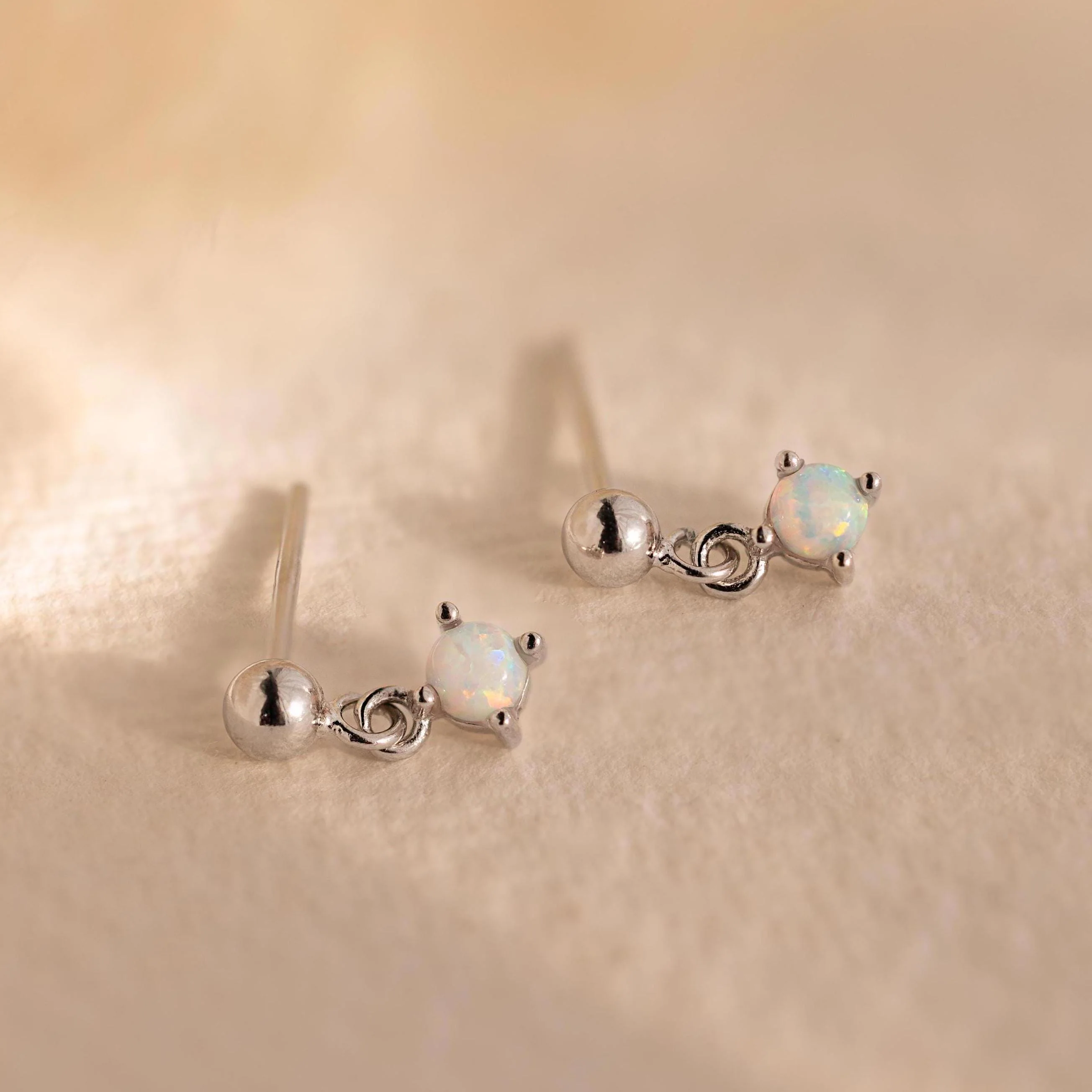 Dainty Opal Drop Studs - Image 5