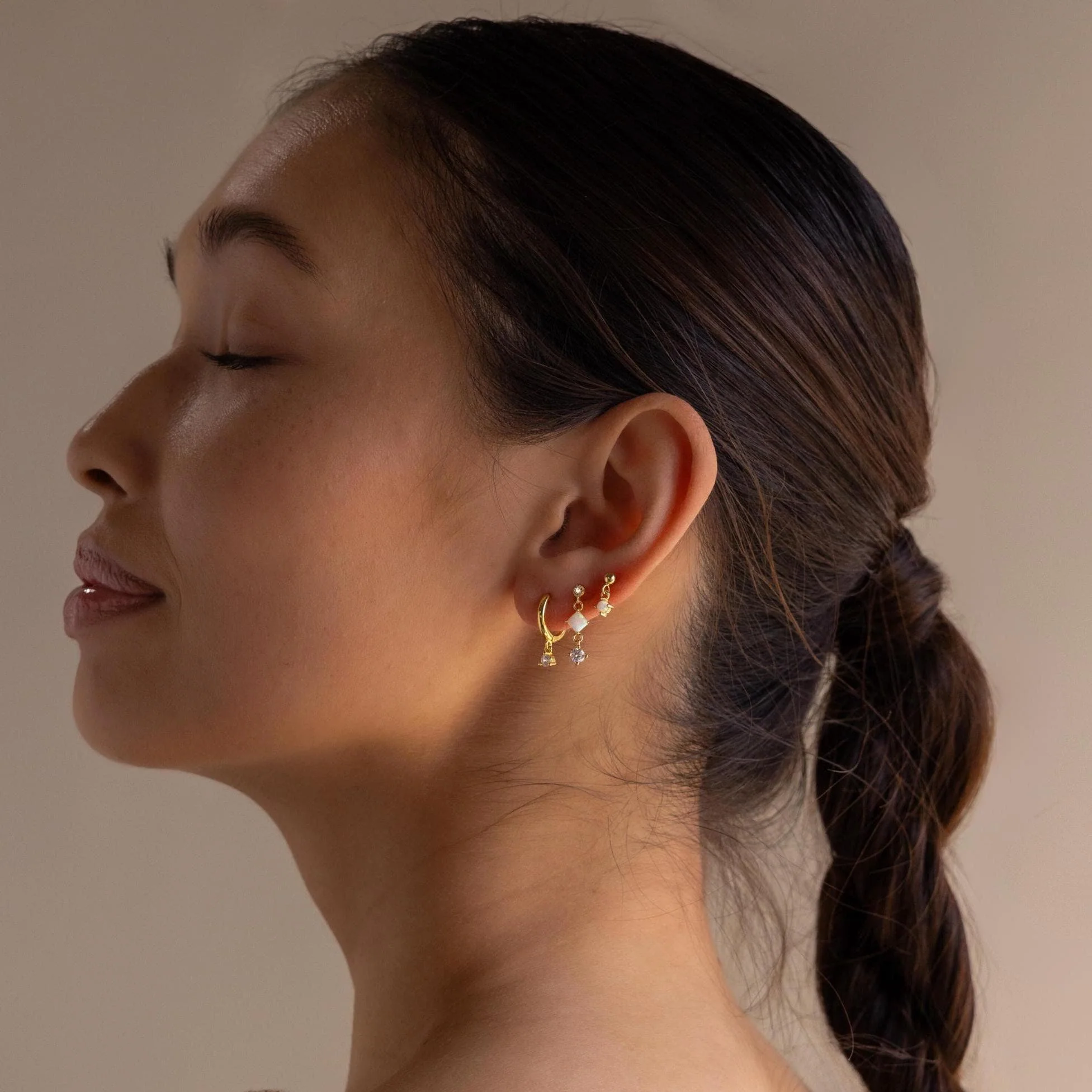 Dainty Opal Drop Studs - Image 6