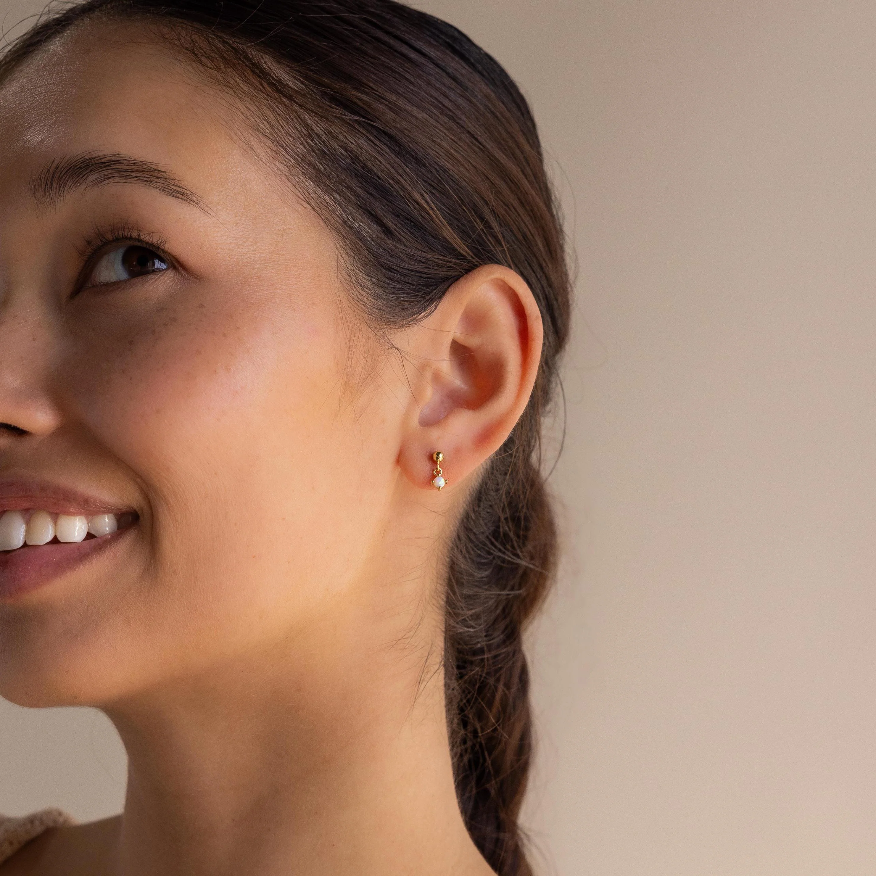Dainty Opal Drop Studs - Image 7