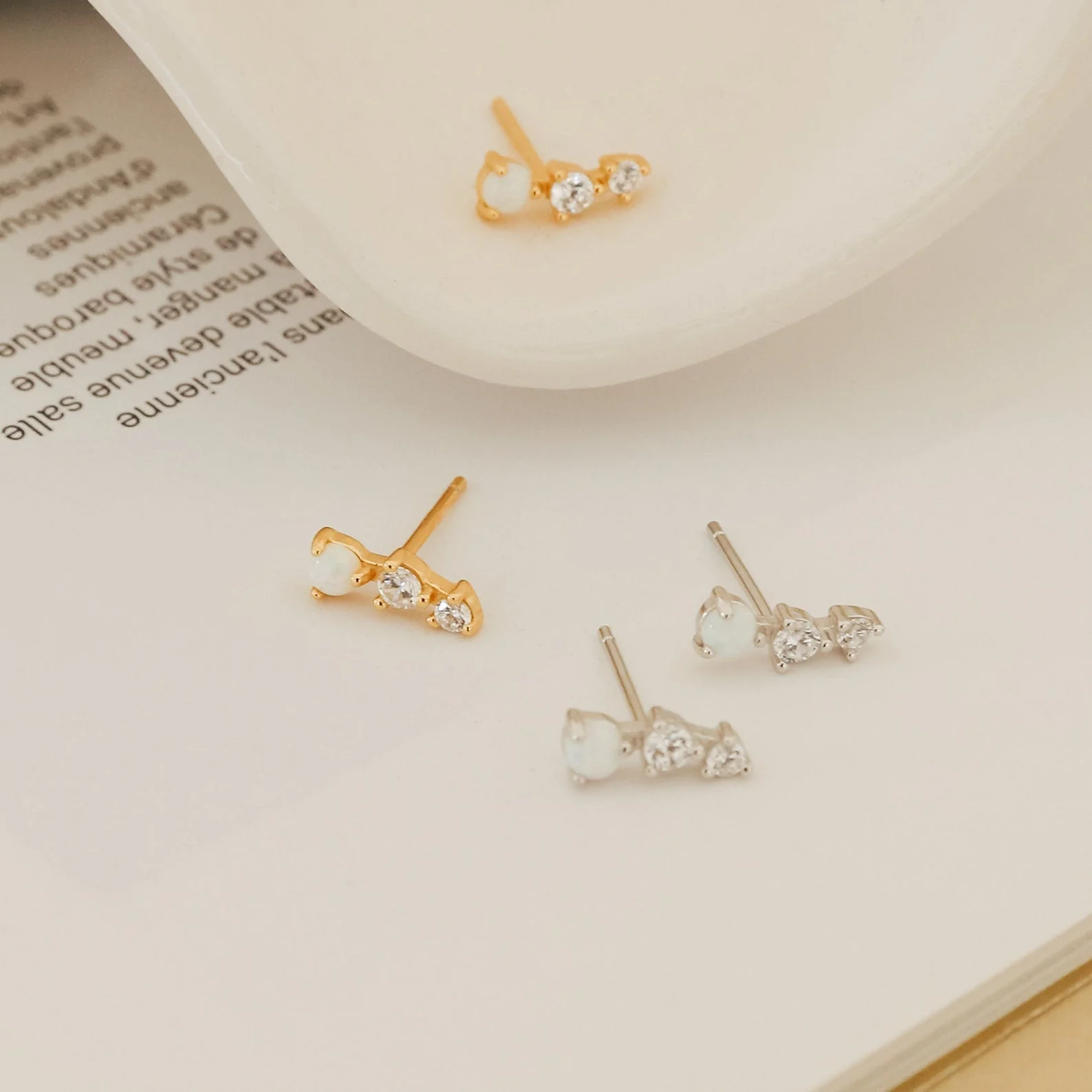 Dainty Opal Earrings Set - Image 5