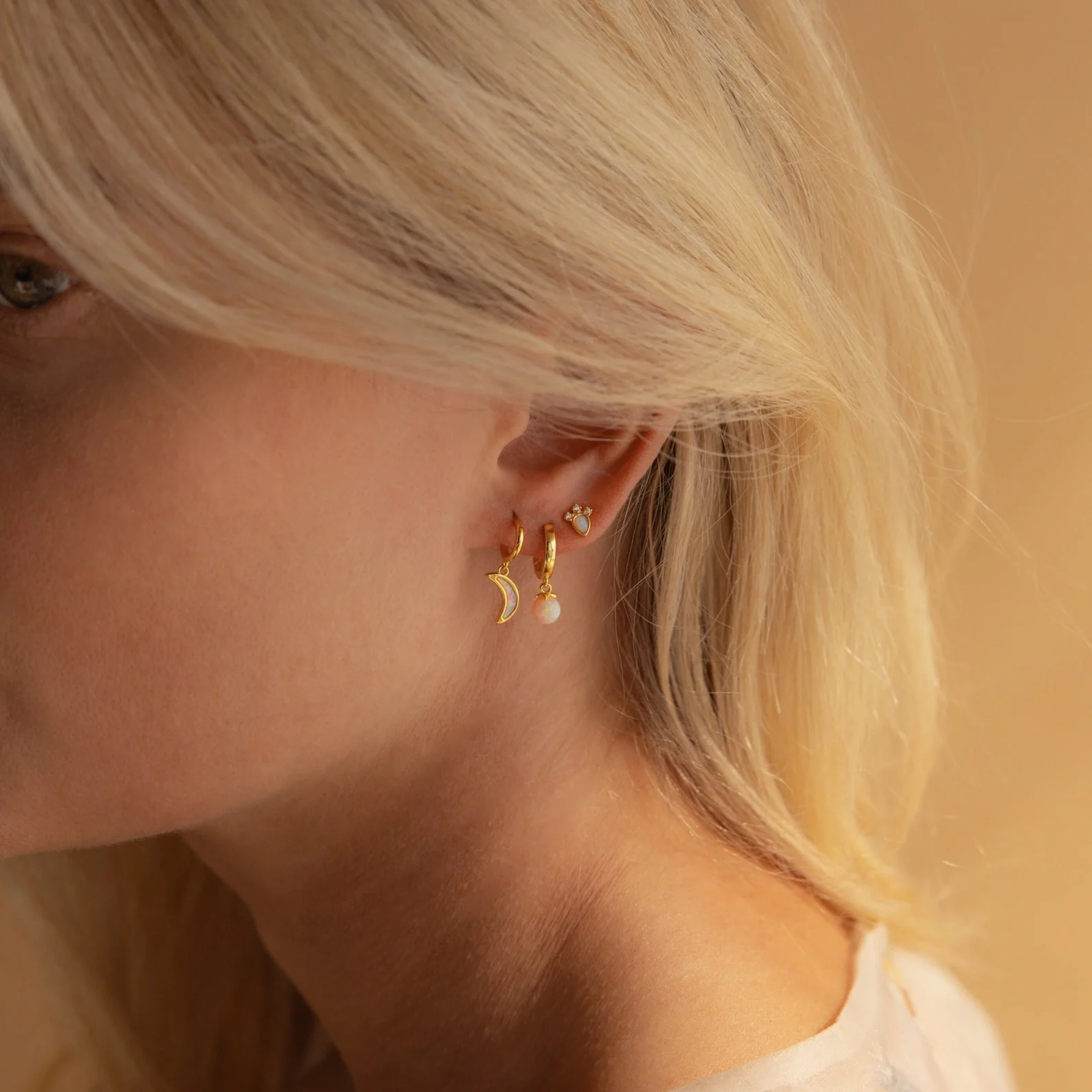 Dainty Opal Teardrop Studs - Image 6