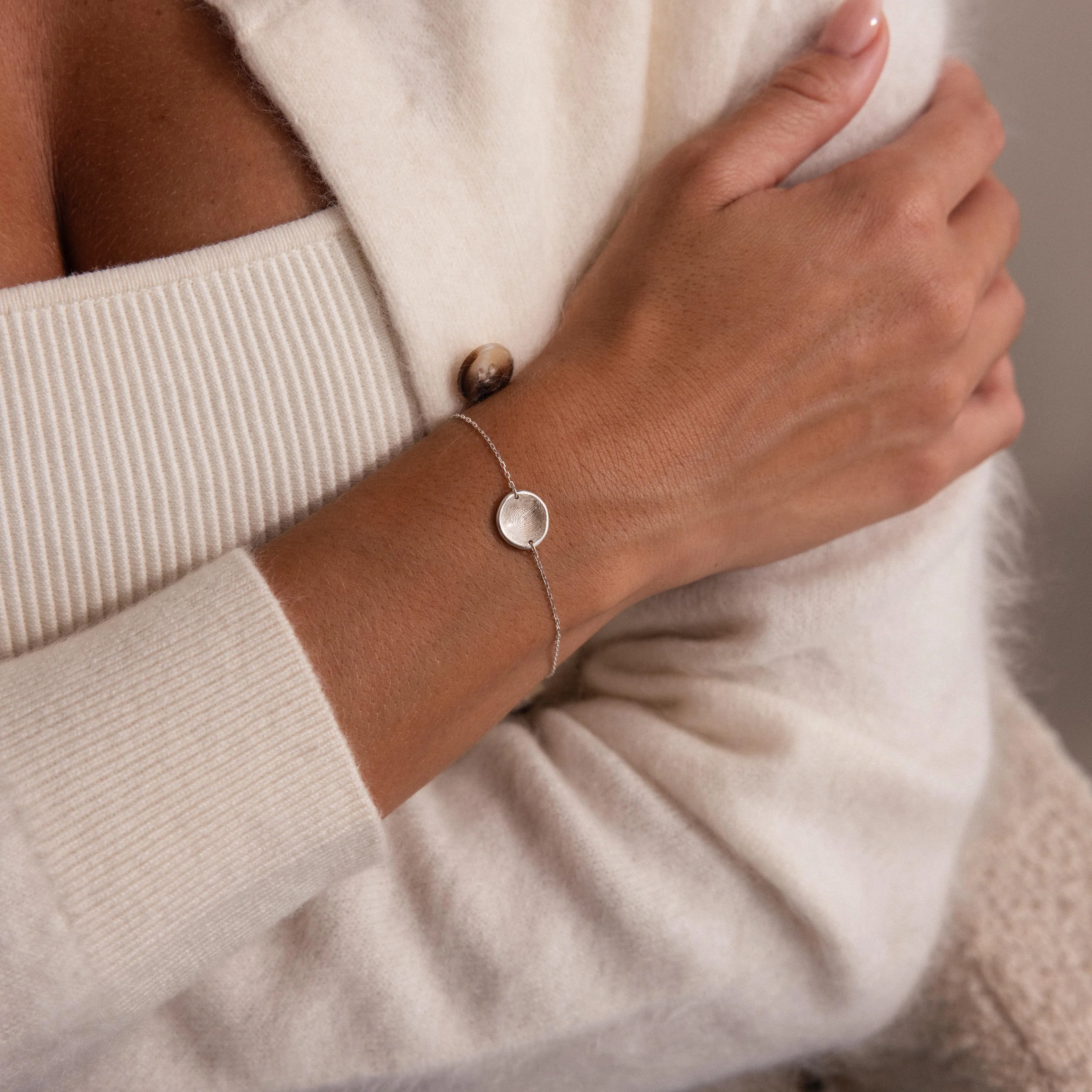Dainty Organic Fingerprint Bracelet - Image 5