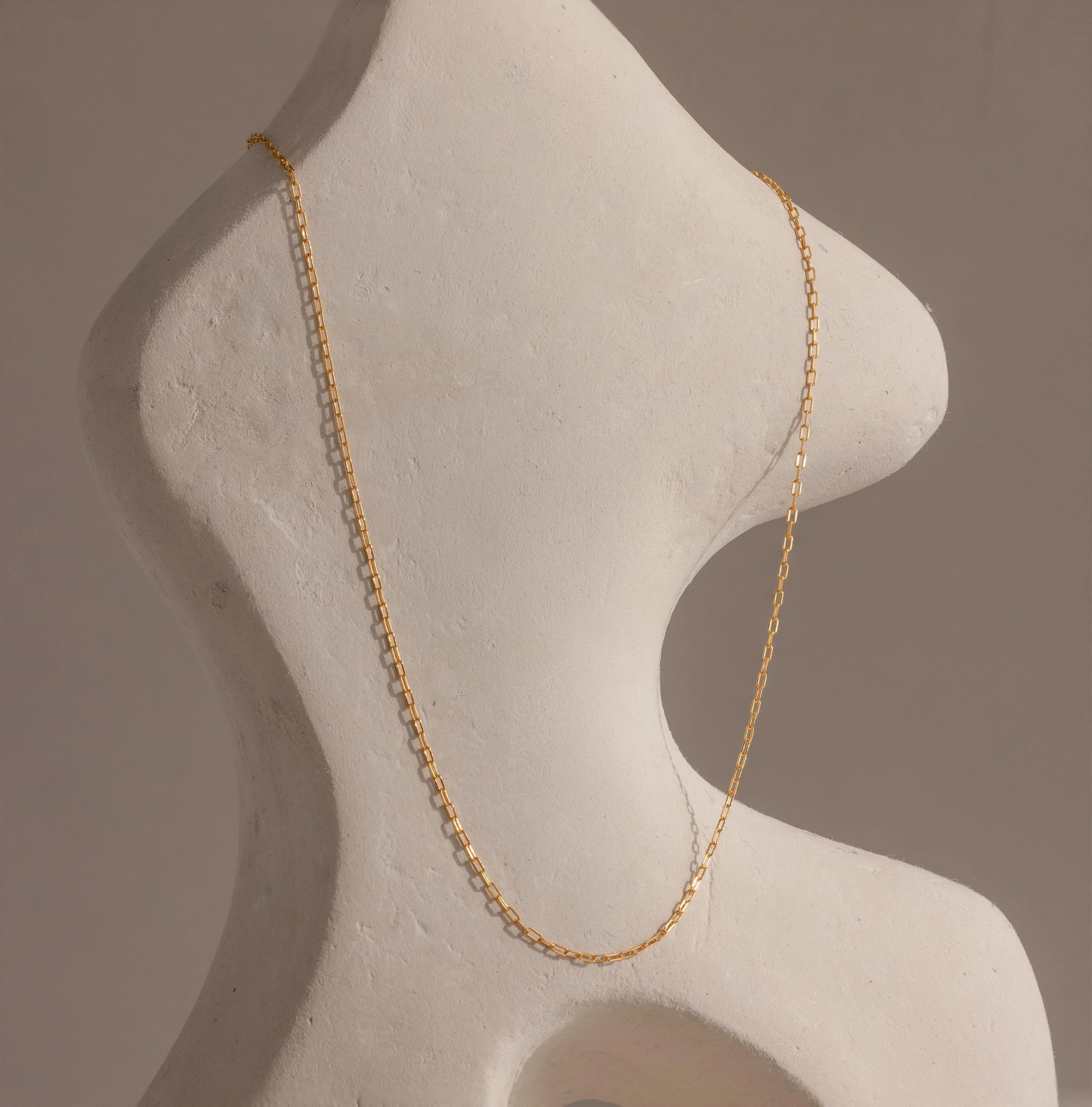 Dainty Paperclip Necklace in 18K Gold - Image 5