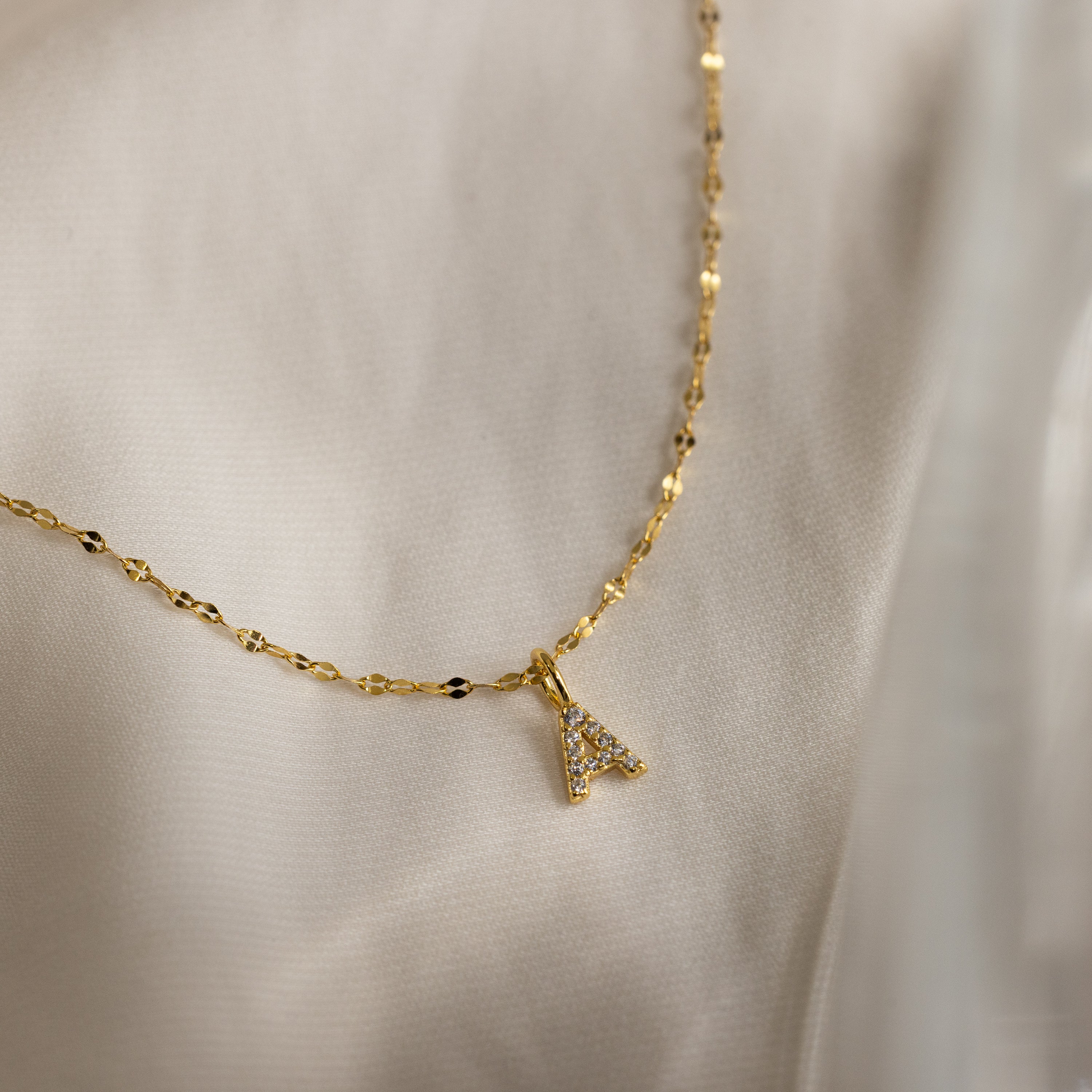 Dainty Pave Letter Necklace - Image 3