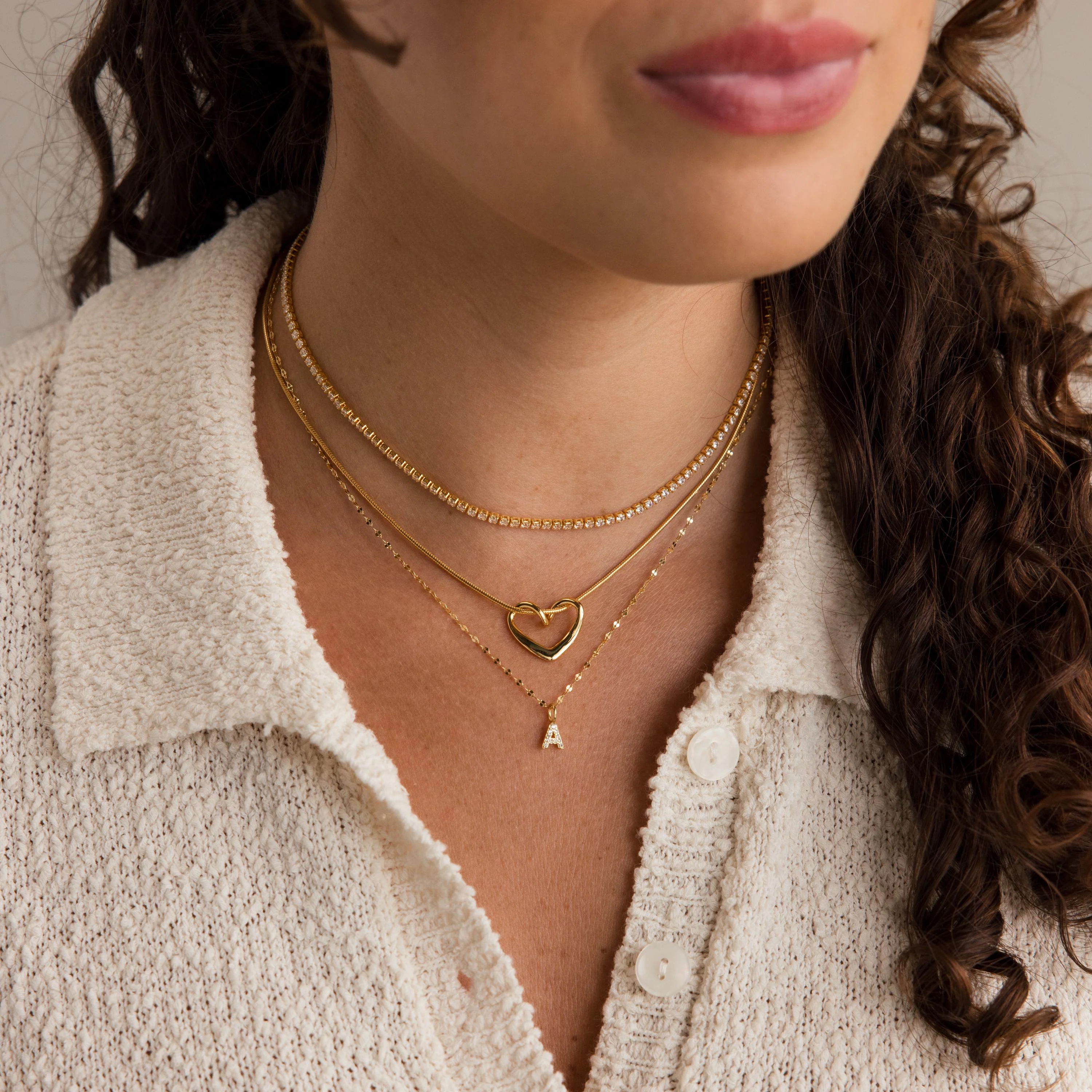 Dainty Pave Letter Necklace - Image 8