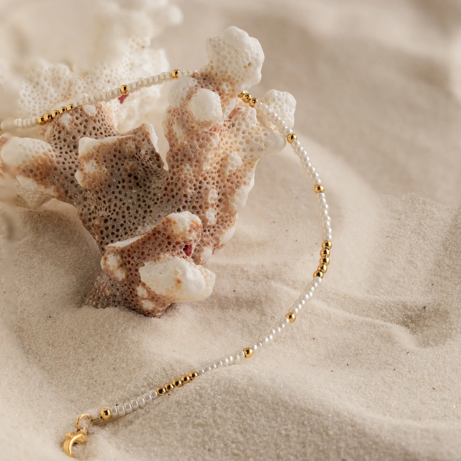 Dainty Pearl Beaded Anklet - Image 5