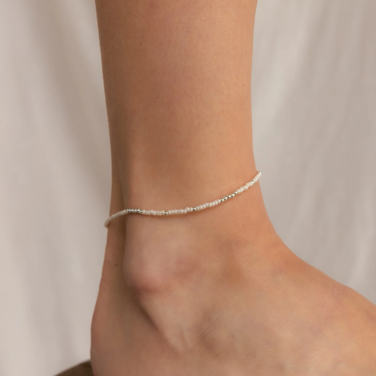 Dainty Pearl Beaded Anklet - Image 8