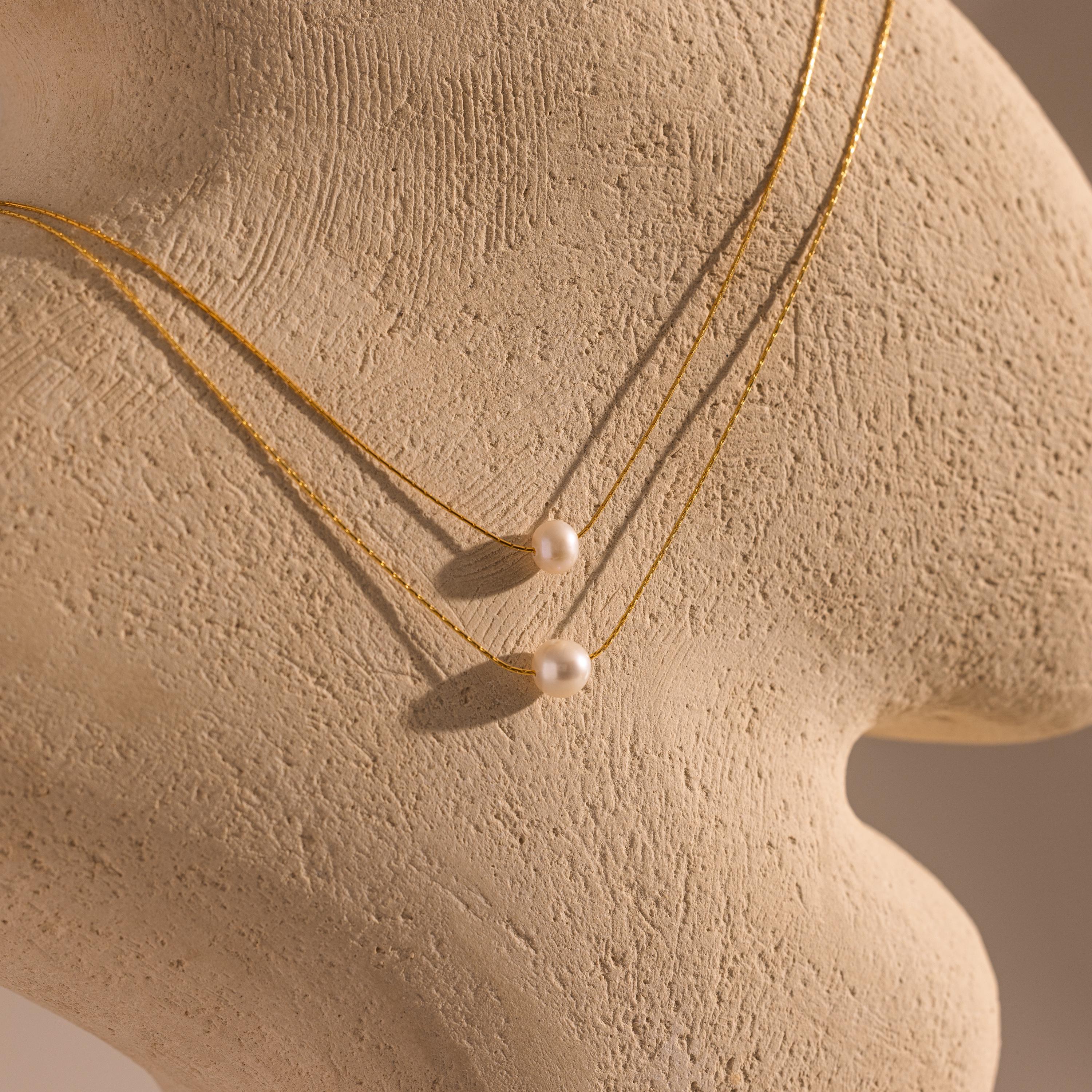 Dainty Pearl Dot Necklace - Image 7
