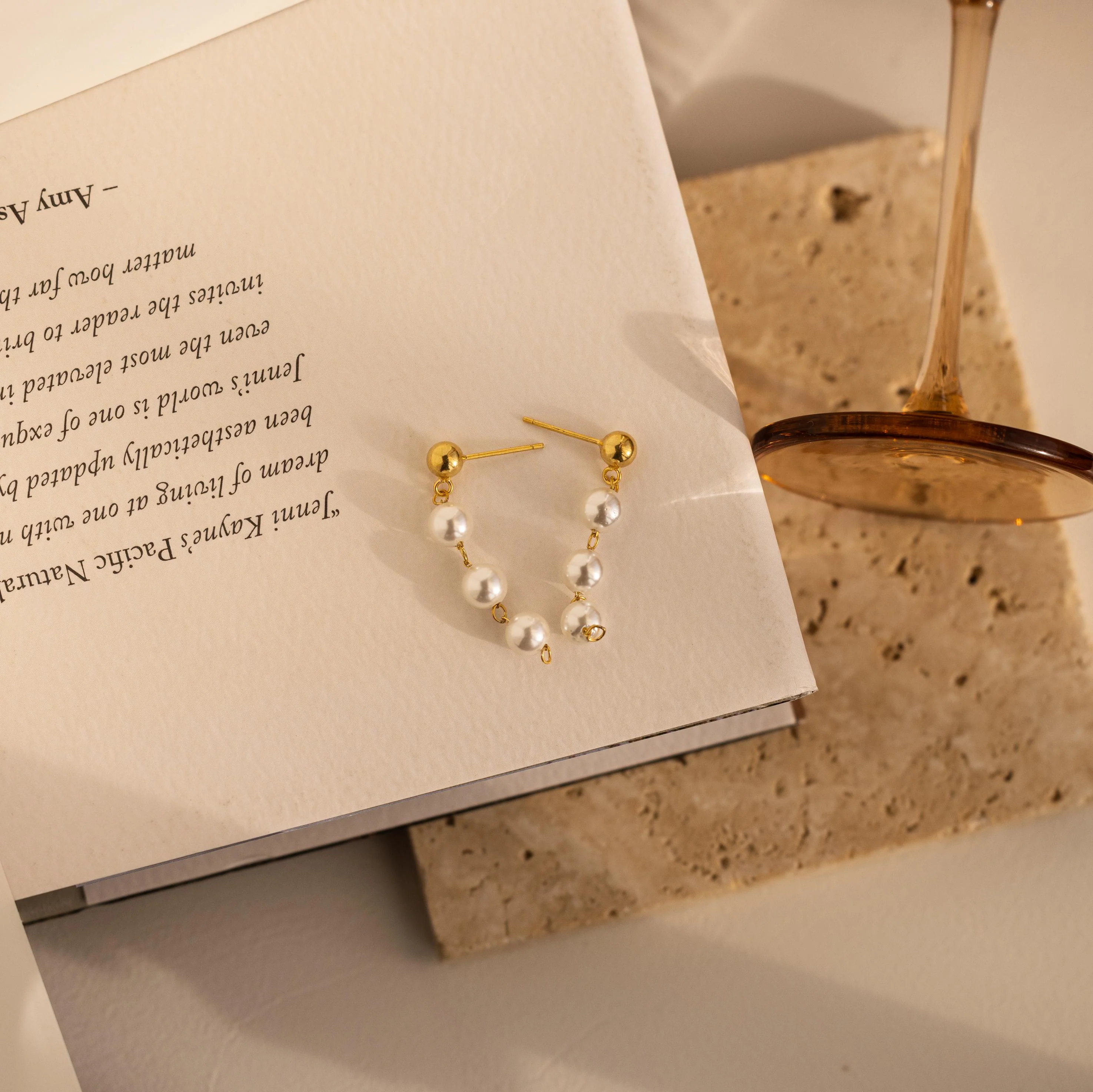 Dainty Pearl Drop Studs - Image 2