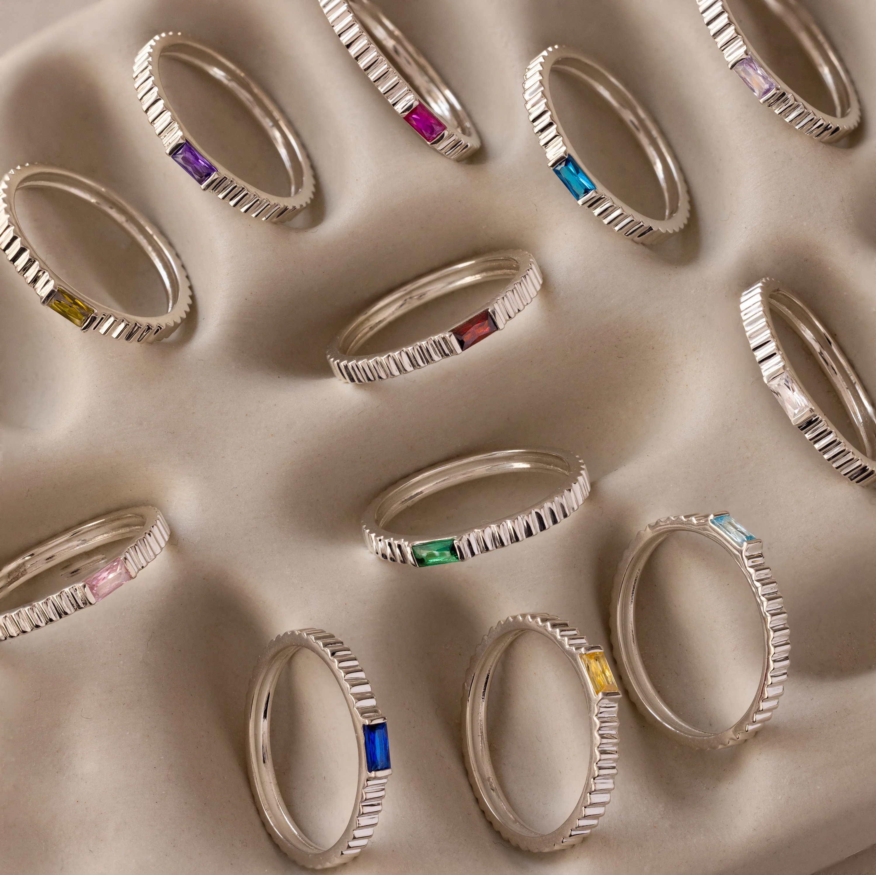 Dainty Ribbed Amethyst Ring - Image 7