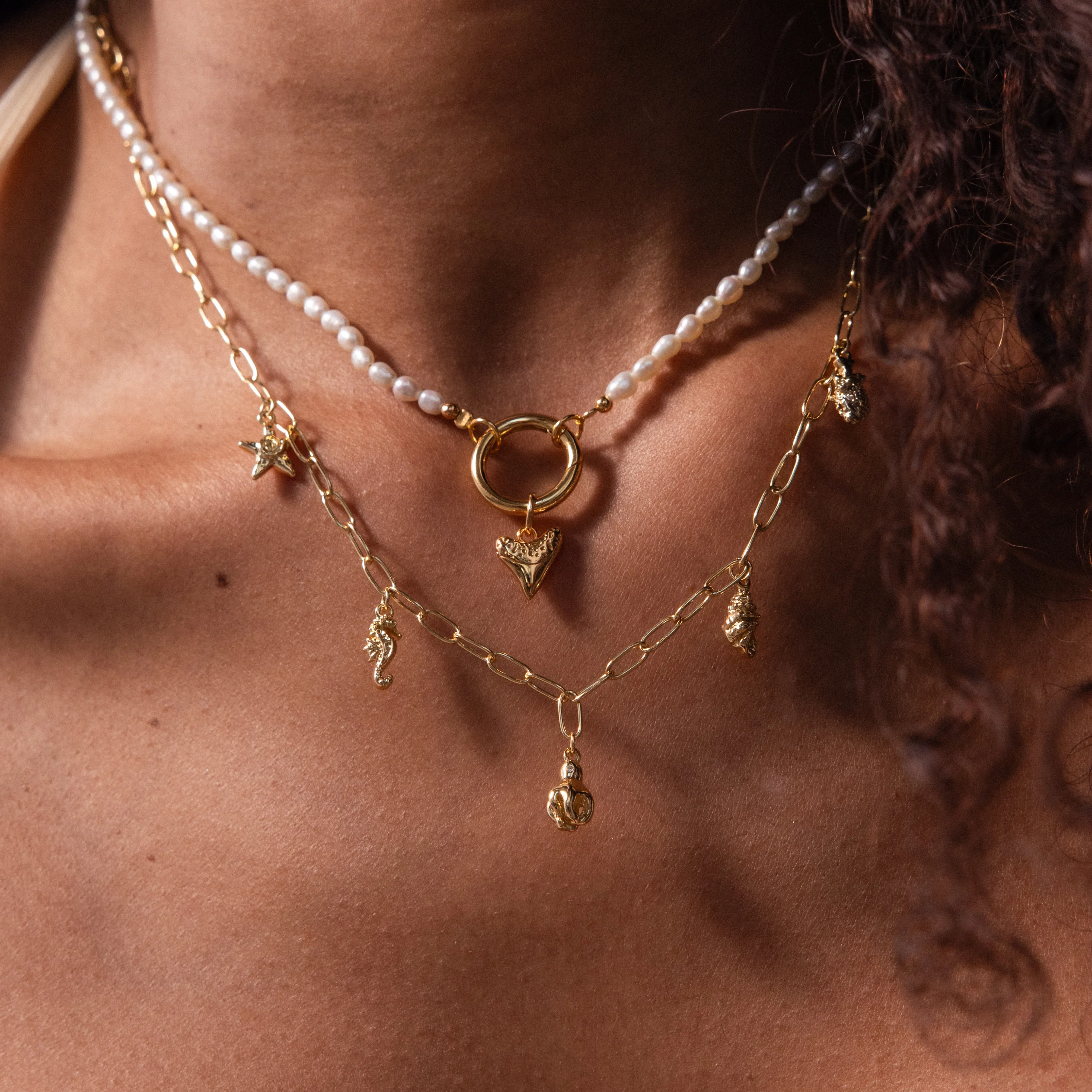 Dainty Shark Tooth Charm in 18K Gold - Image 2