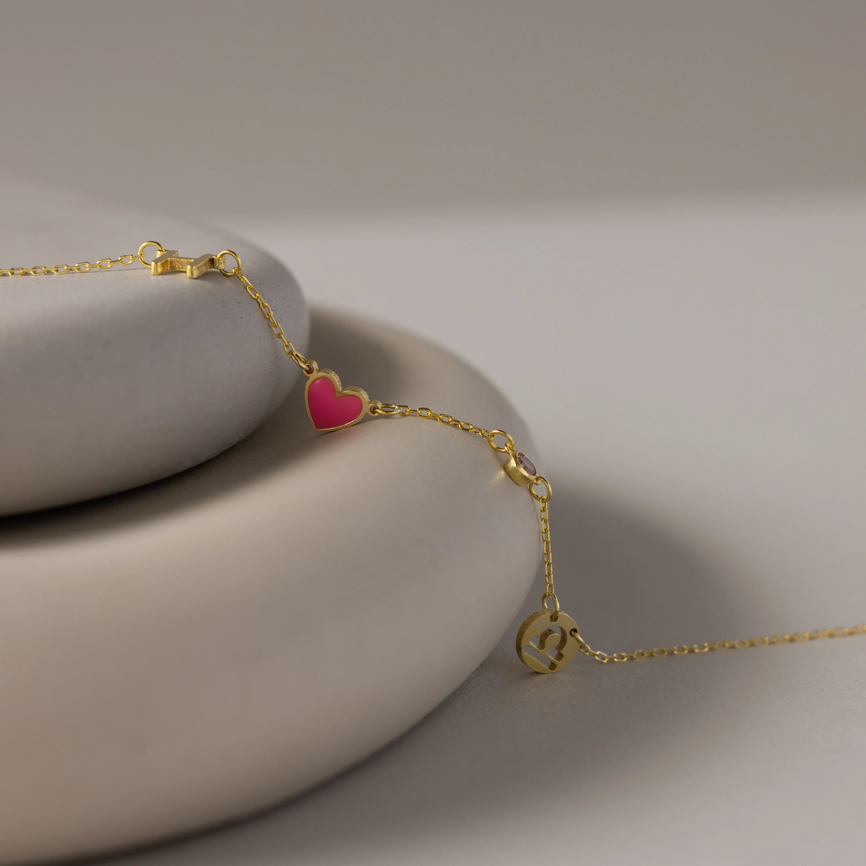 Dainty Space Charm Necklace in 18K Gold - Image 3