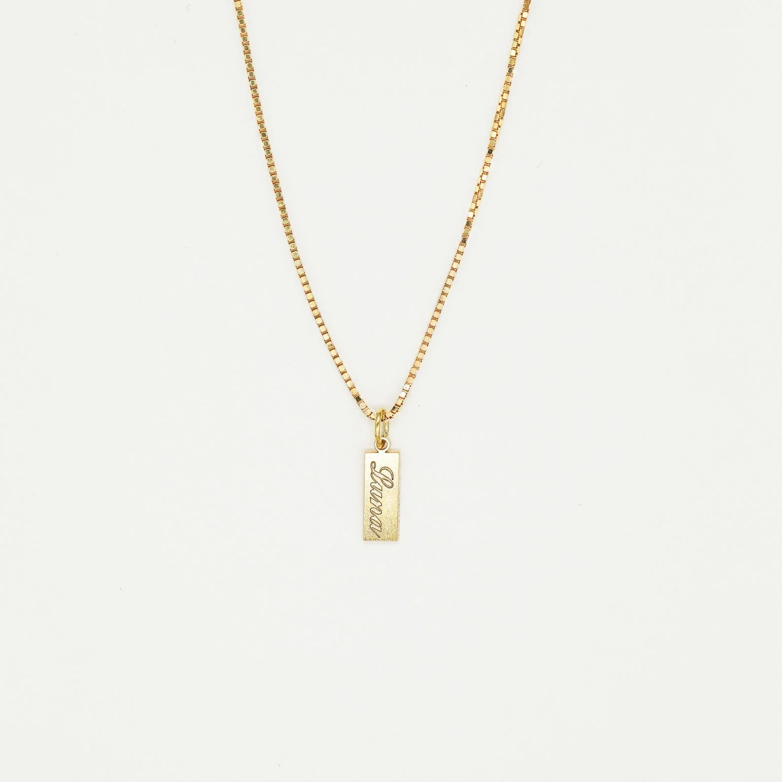 Dainty Tag Name Necklace in 18K Gold - Image 5