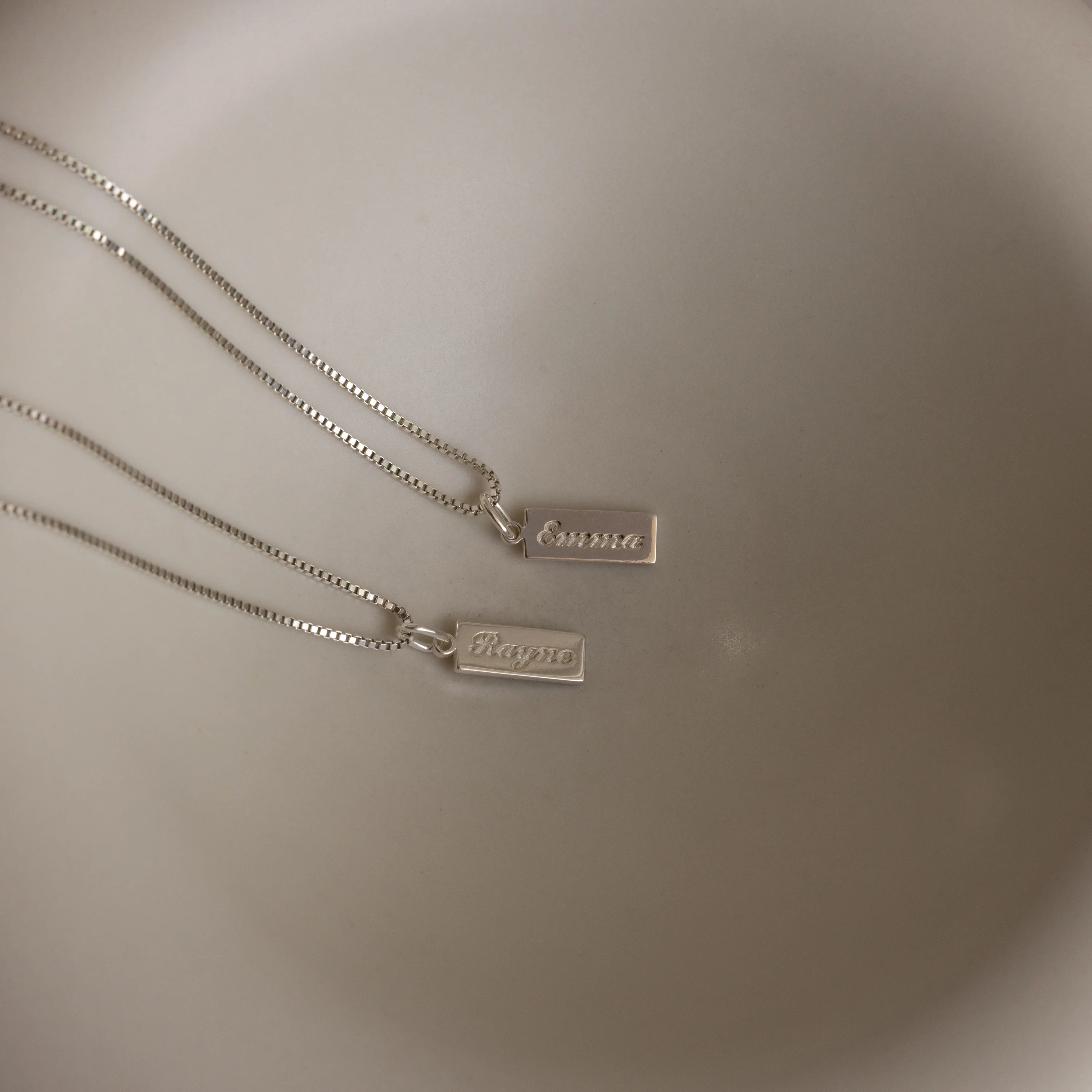Dainty Tag Name Necklace in Silver - Image 4