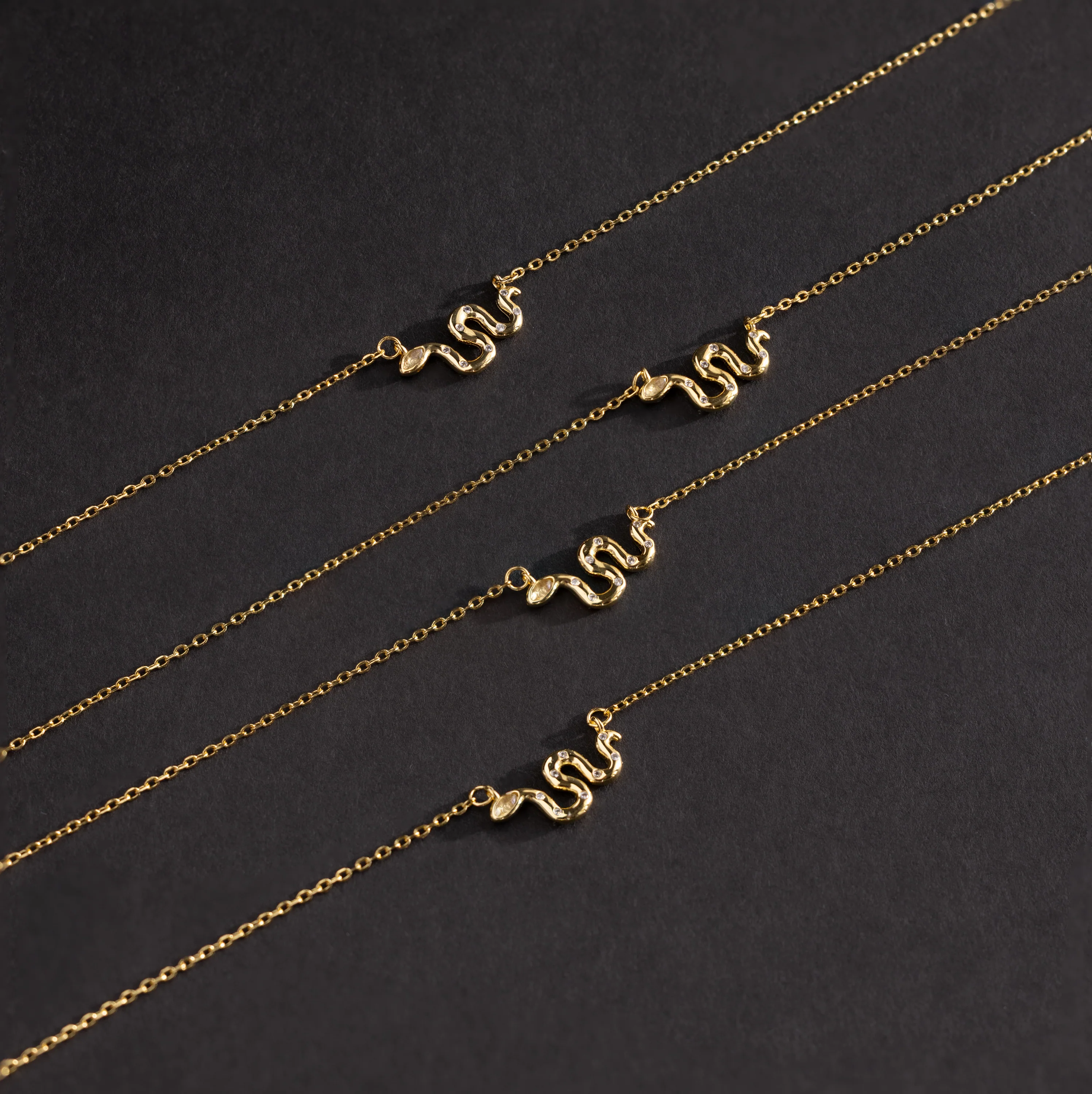 Dainty Viper Necklace in 18K Gold - Image 3