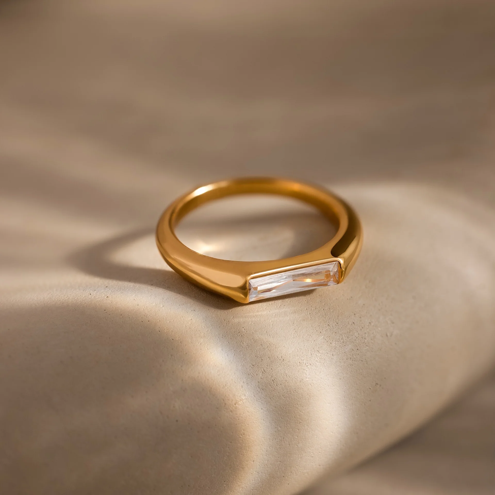Diamond Baguette Signet Ring - Image 3