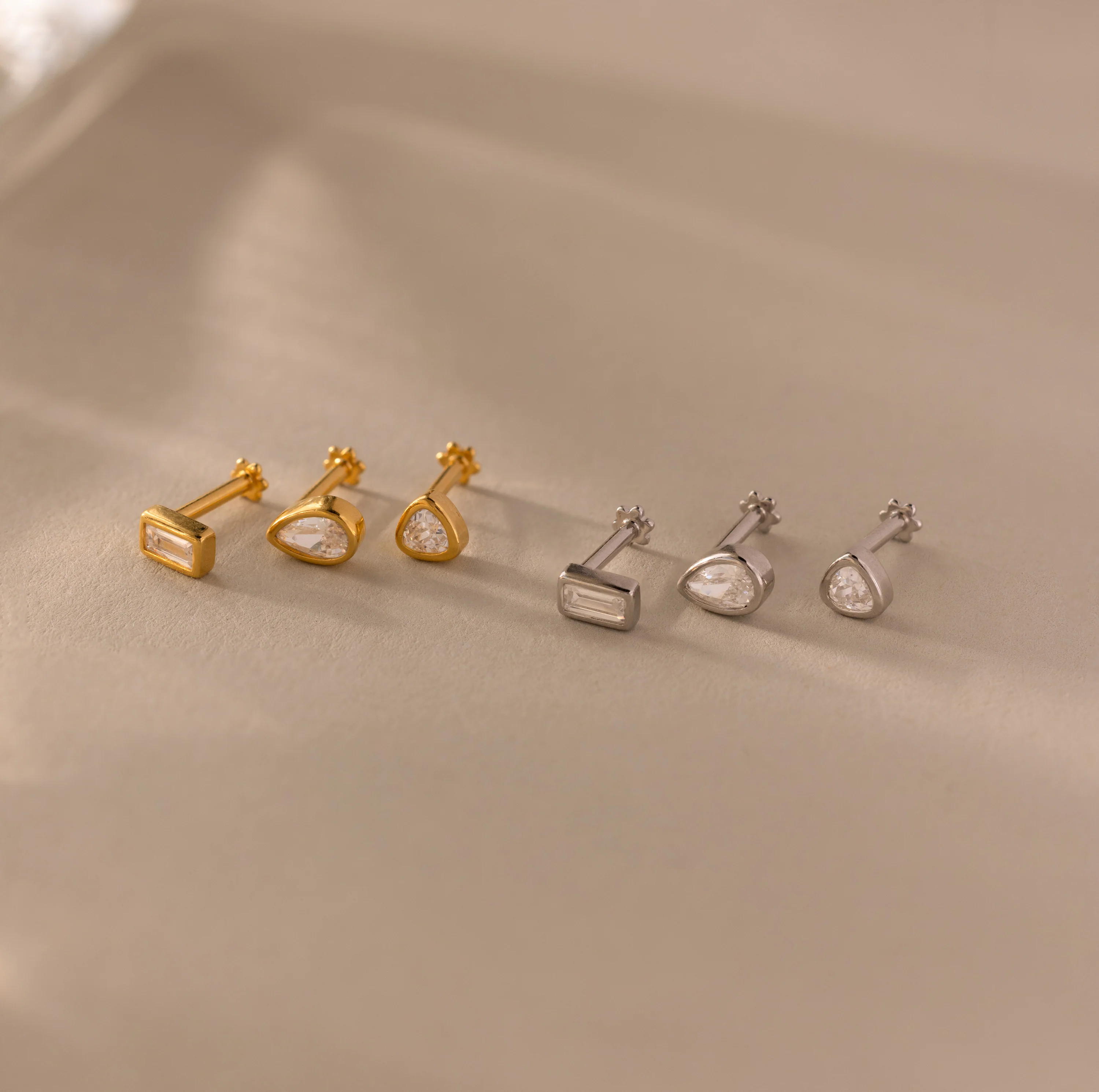 Diamond Bezel Flatback Studs Set - Image 6