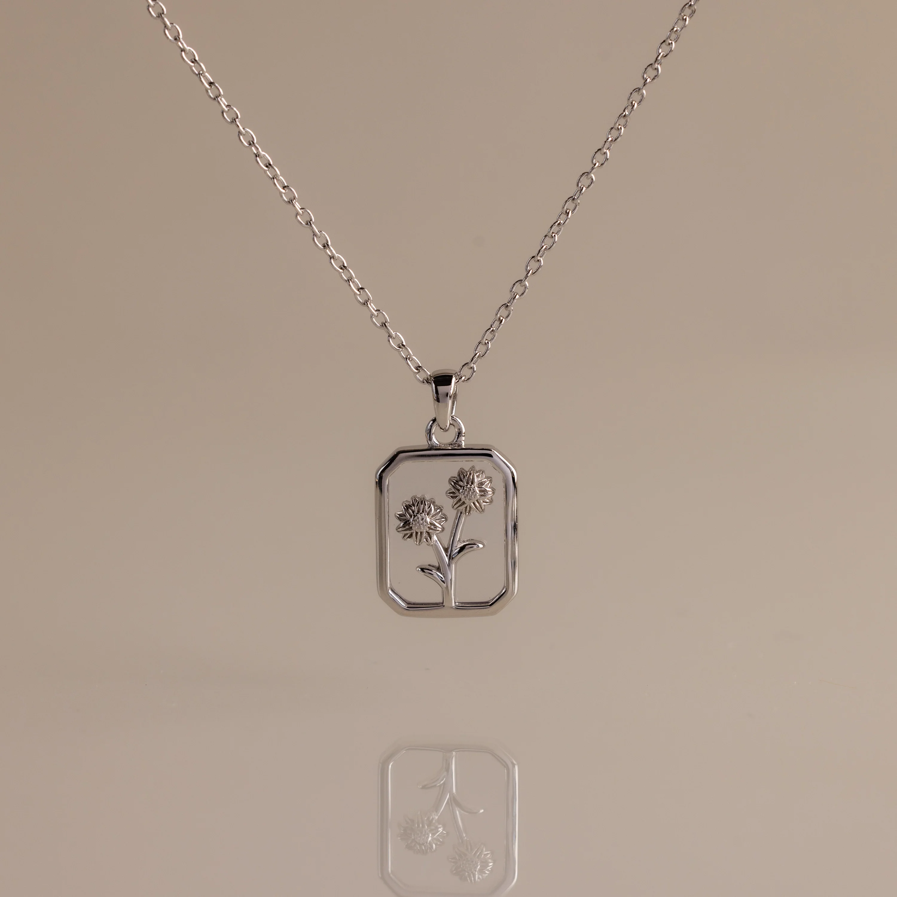 Diamond Birth Flower Charm Necklace - Image 3