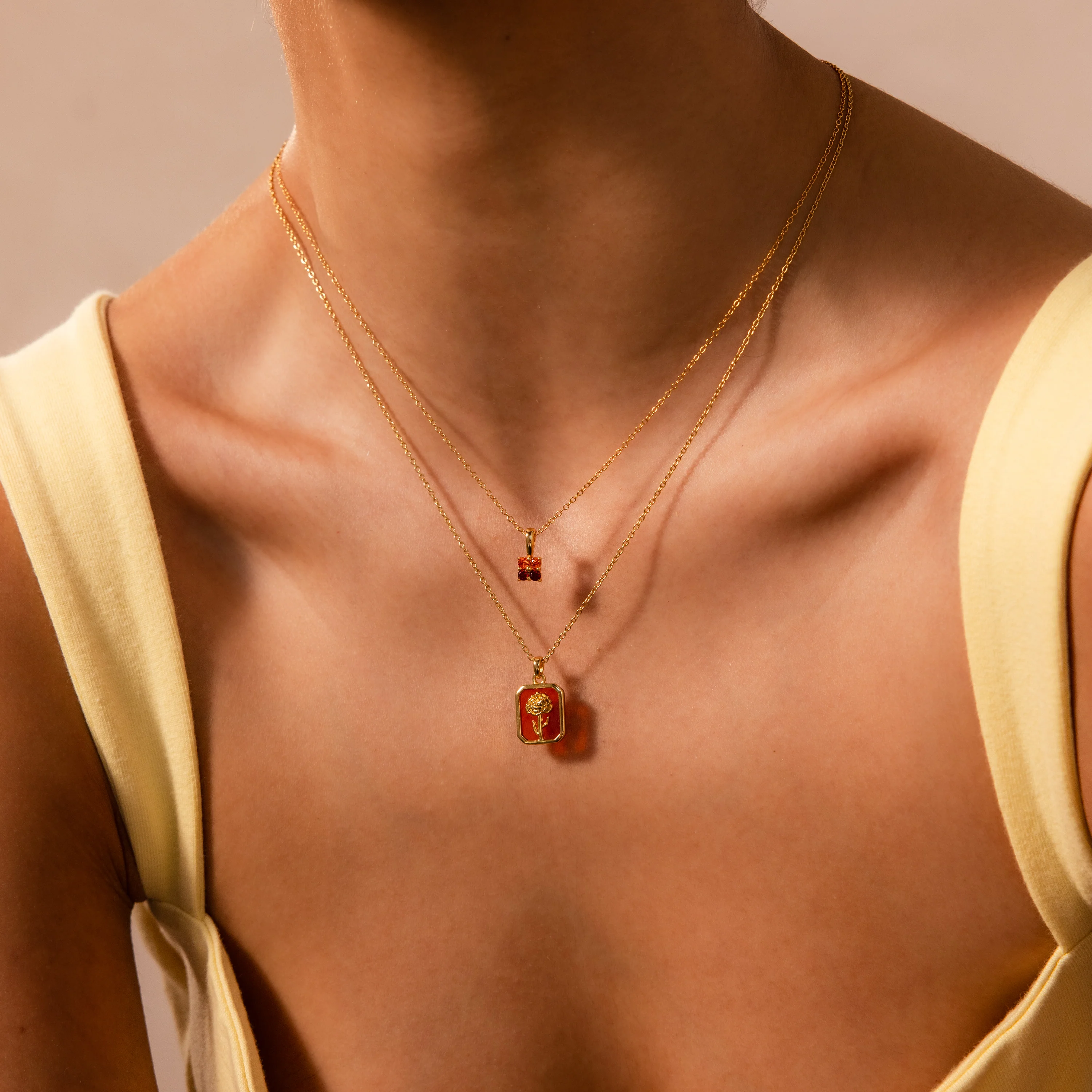 Diamond Birth Flower Charm Necklace - Image 4