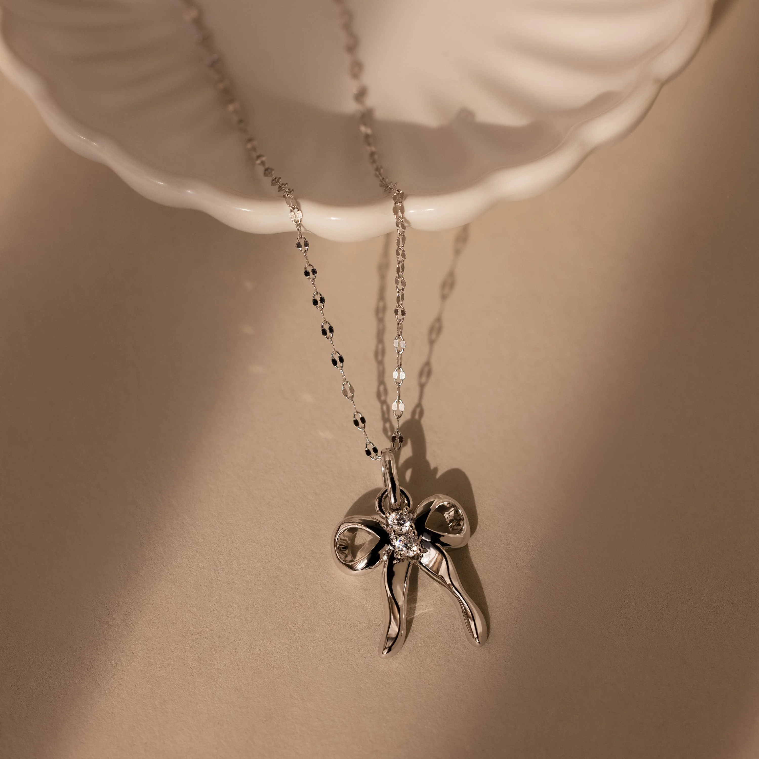 Diamond Bow Charm in Silver - Image 3