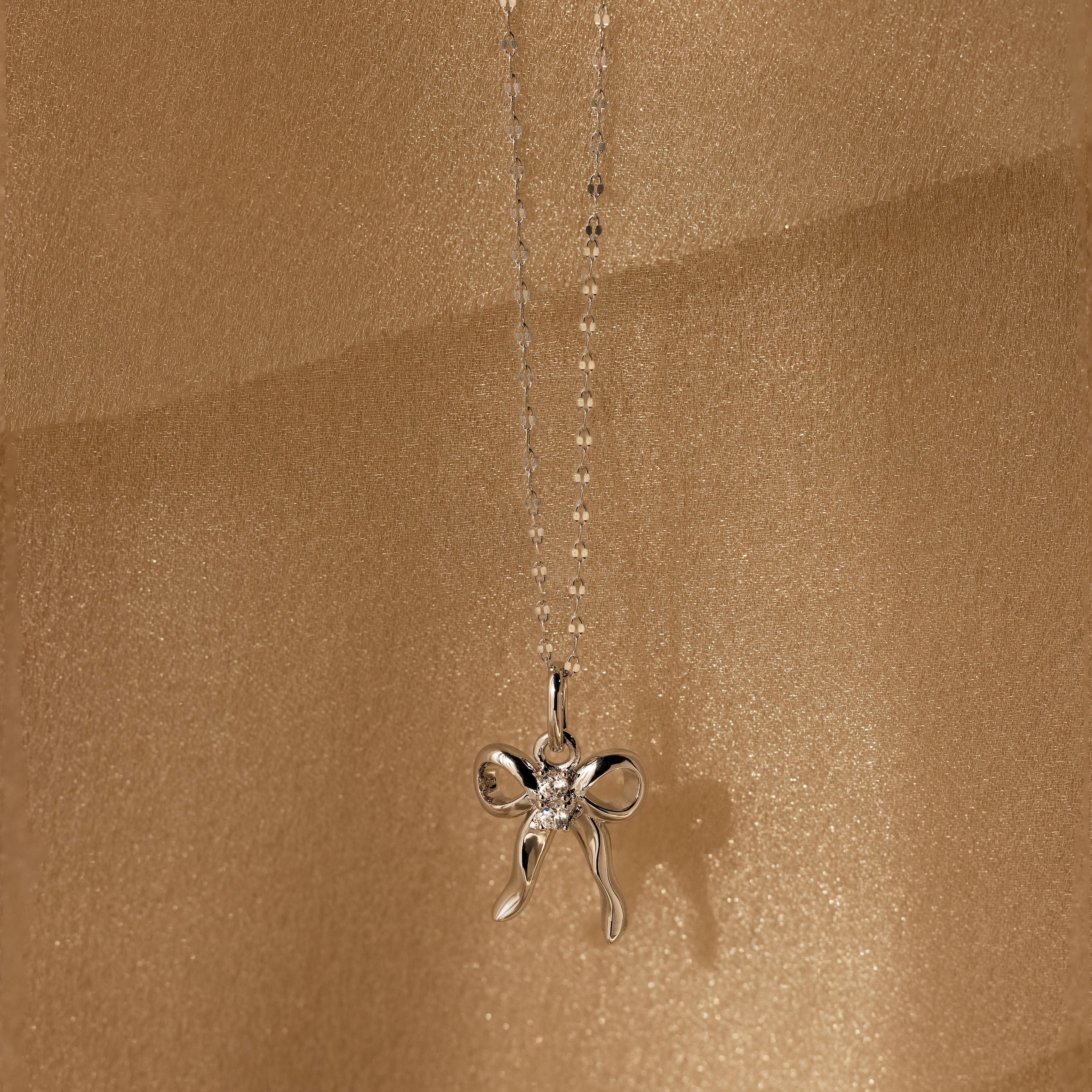 Diamond Bow Charm in Silver - Image 5