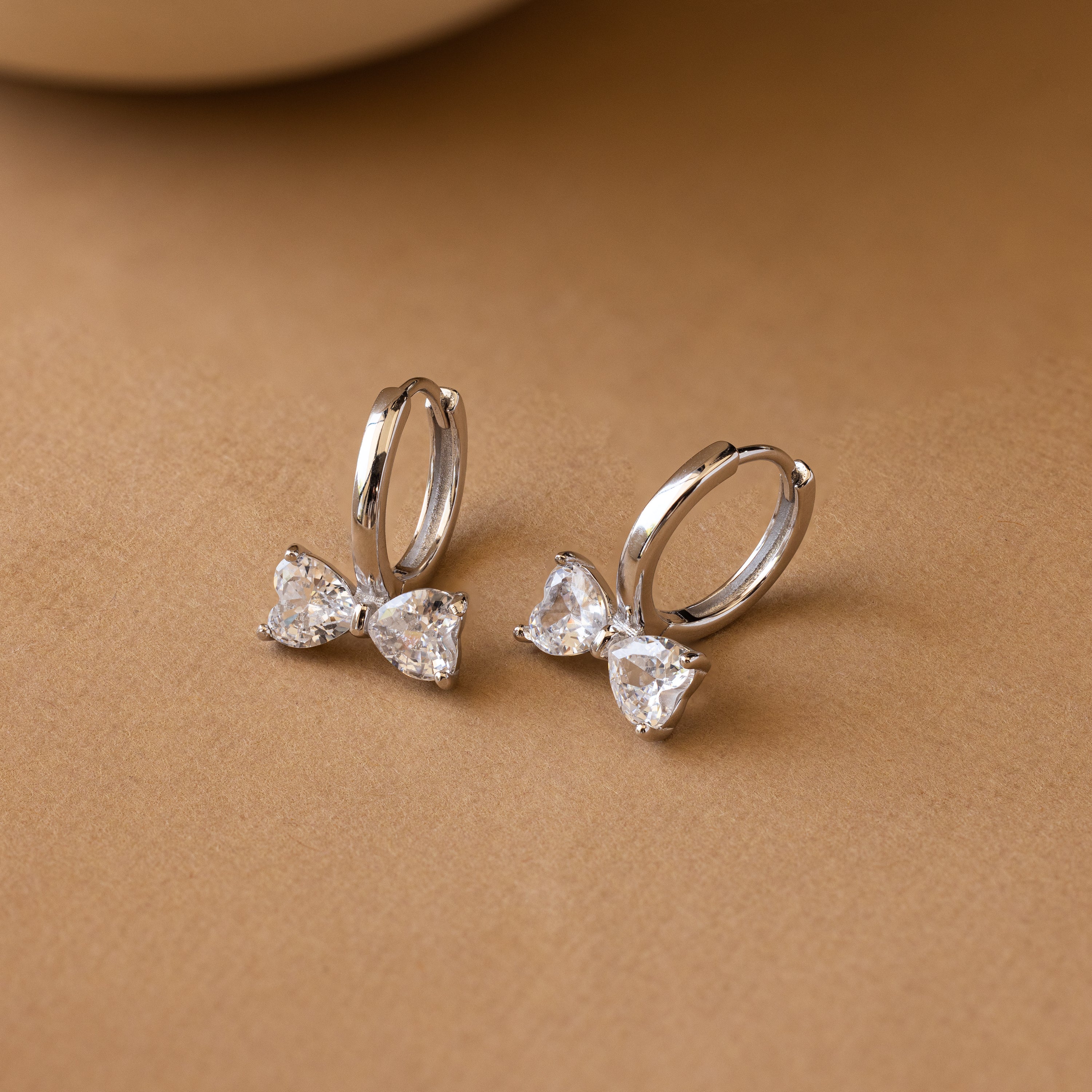 Diamond Bow Huggies - Image 6
