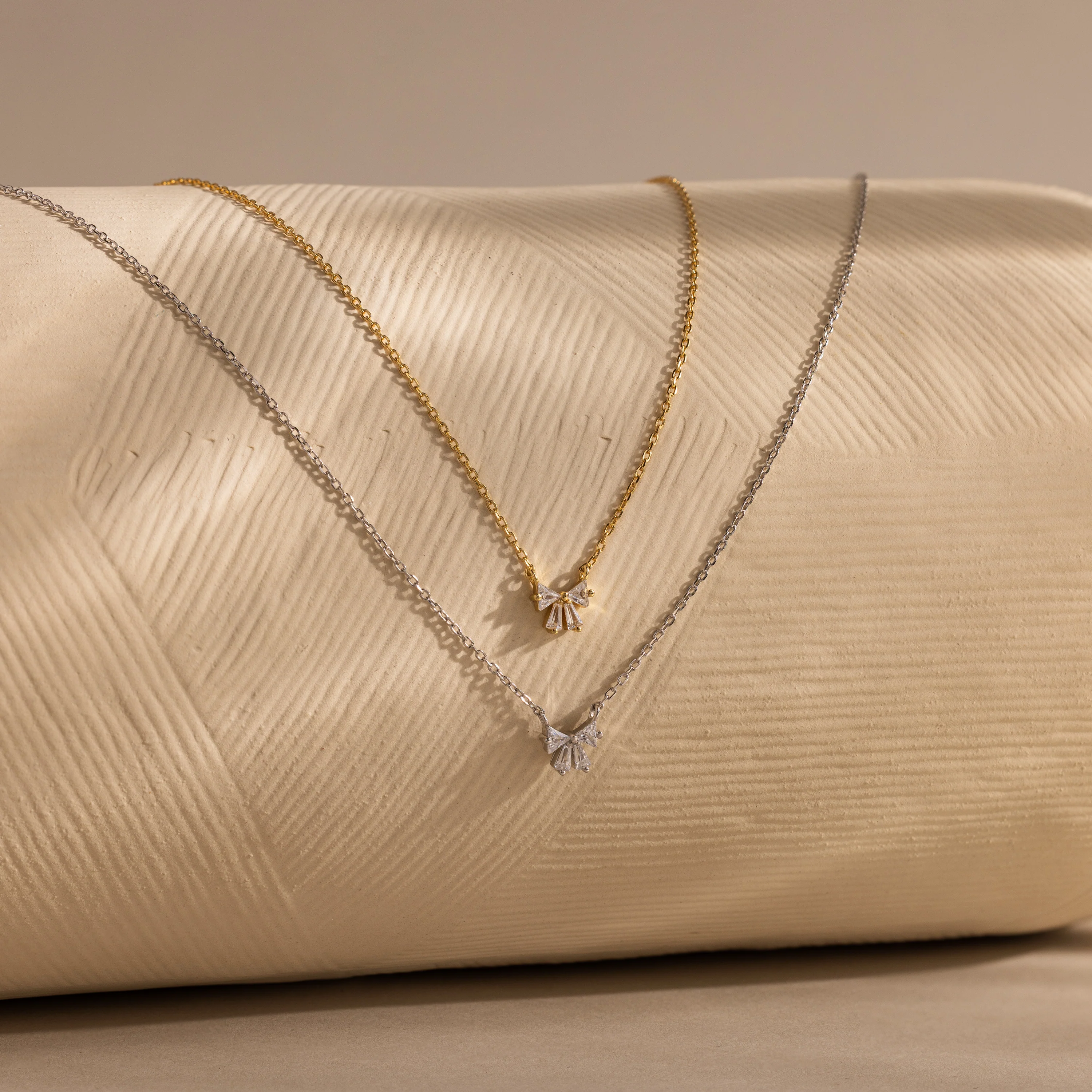 Diamond Bow Necklace in 18K Gold - Image 7
