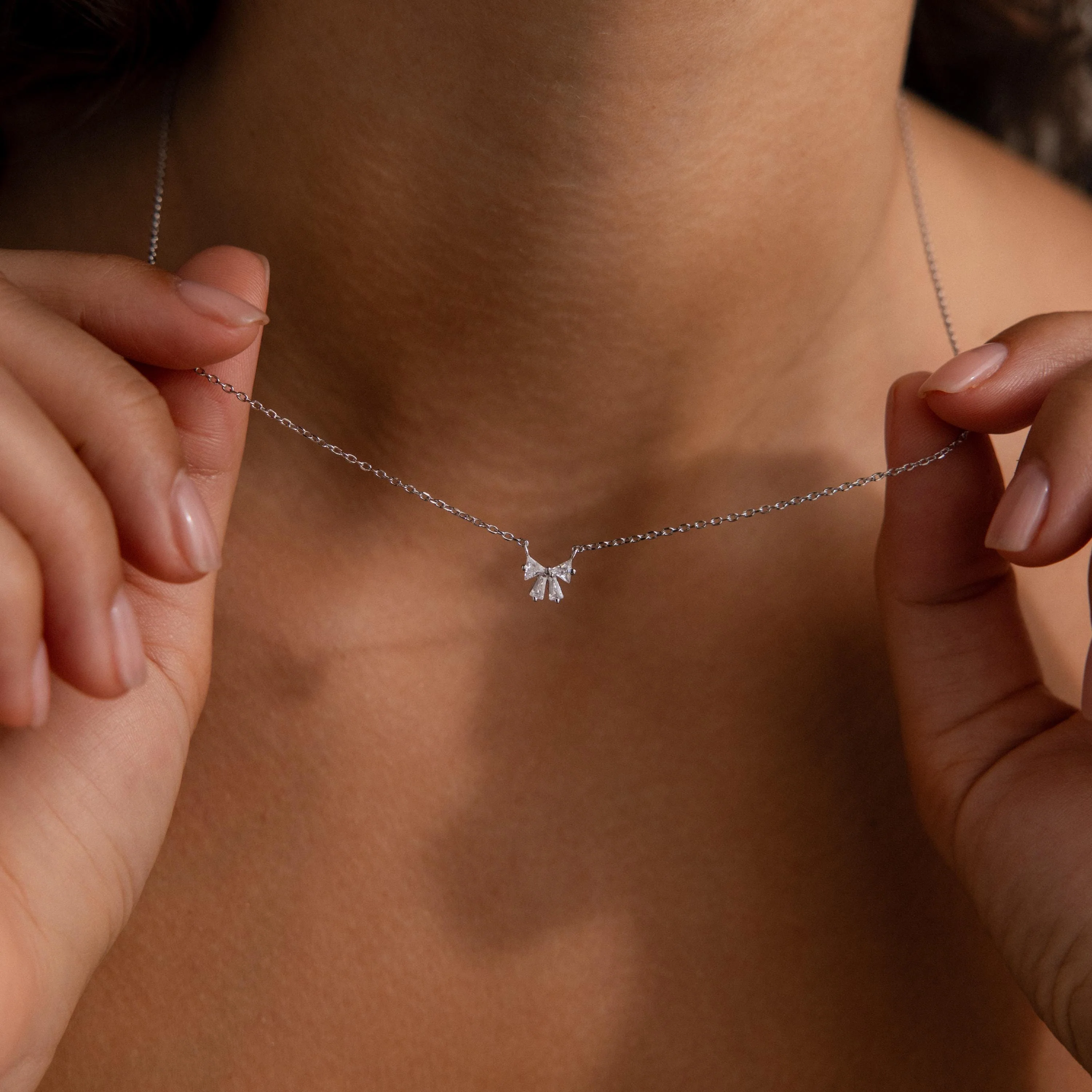 Diamond Bow Necklace - Image 5
