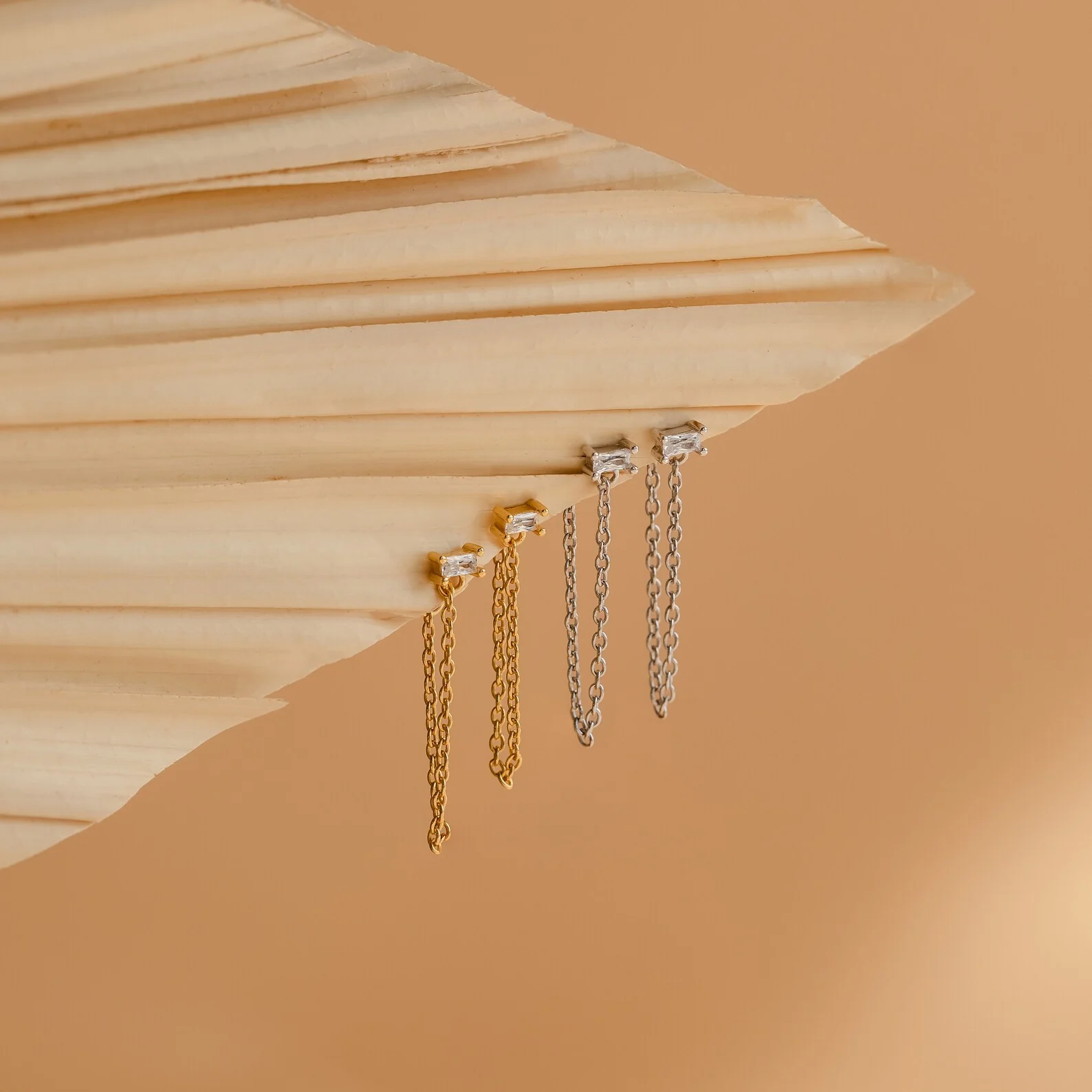 Baguette Chain Studs - Image 3