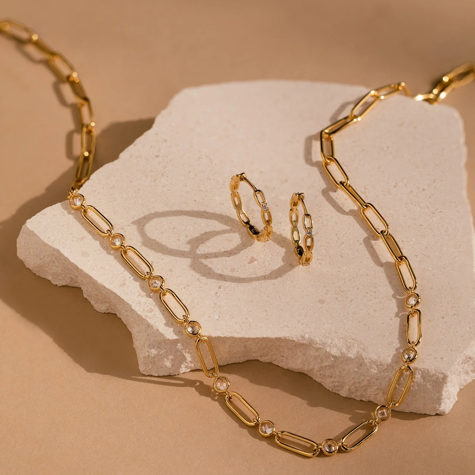 Diamond Link Hoops - Image 3