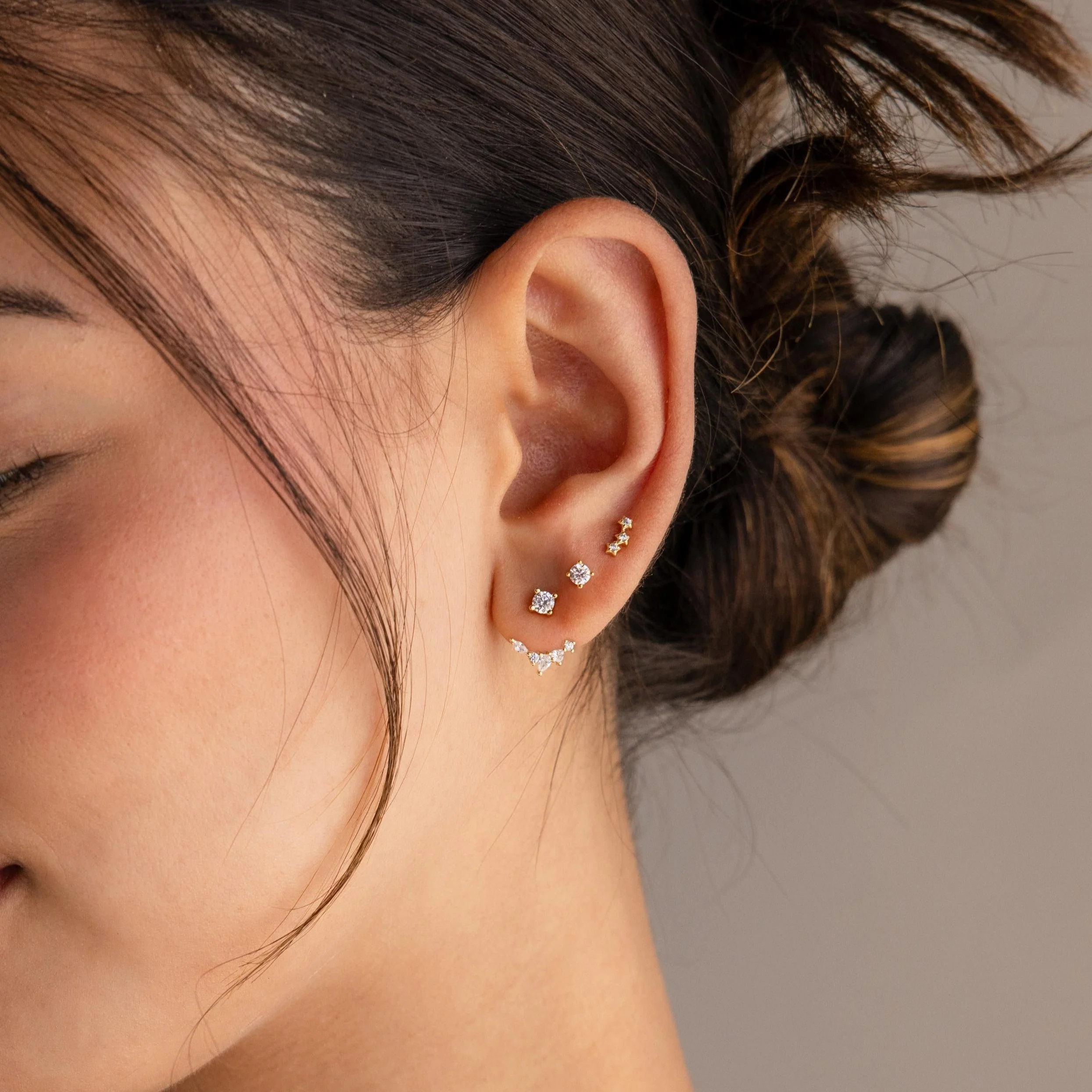 Diamond Cluster Ear Jackets - Image 2