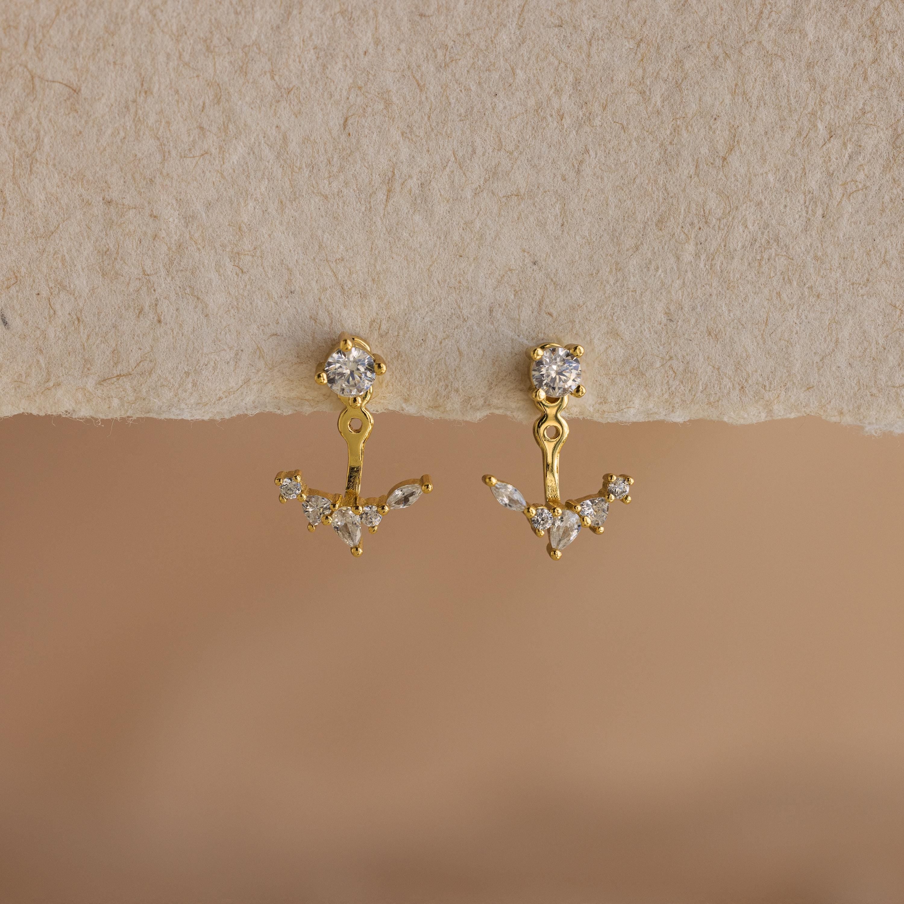 Diamond Cluster Ear Jackets - Image 3