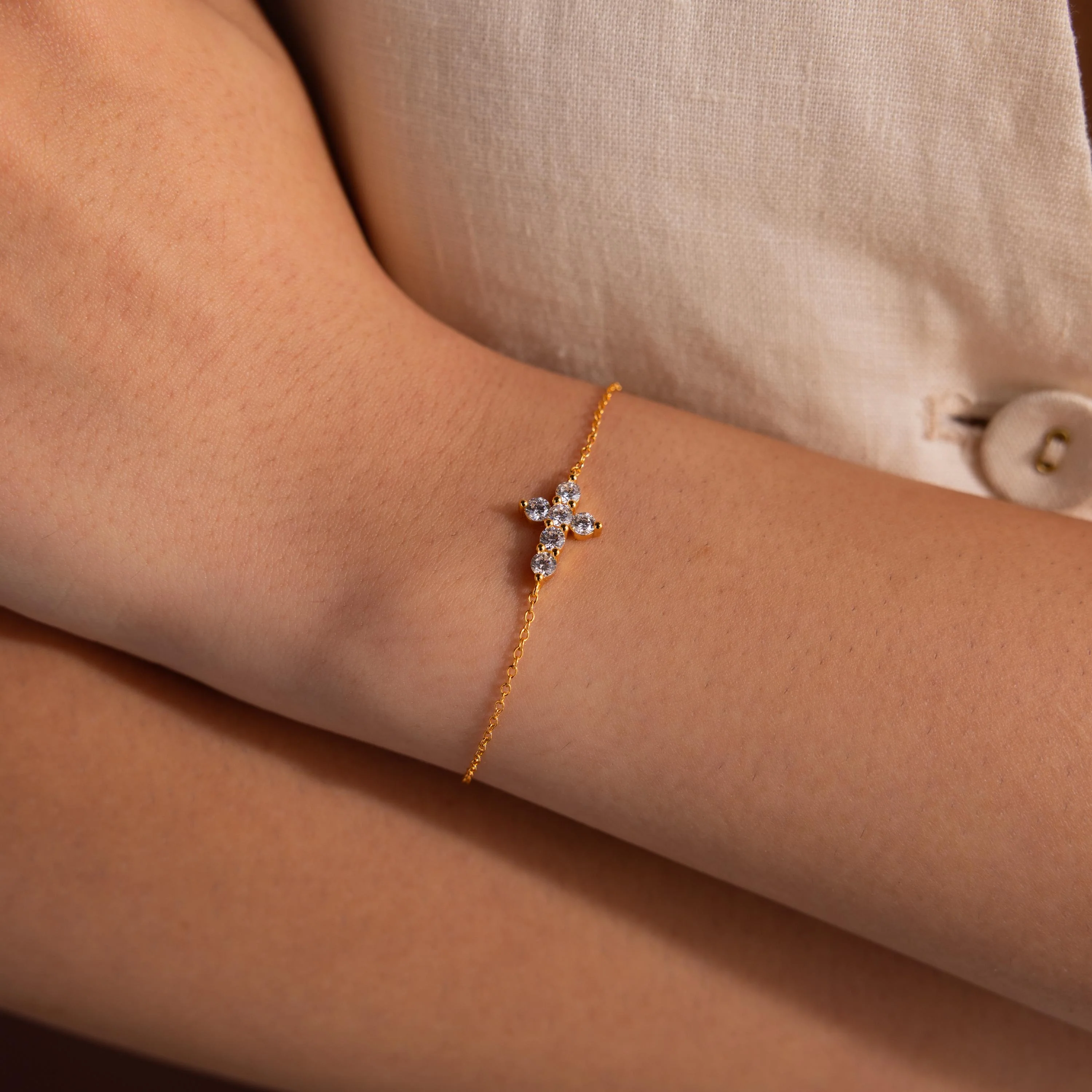 Diamond Cross Bracelet - Image 2