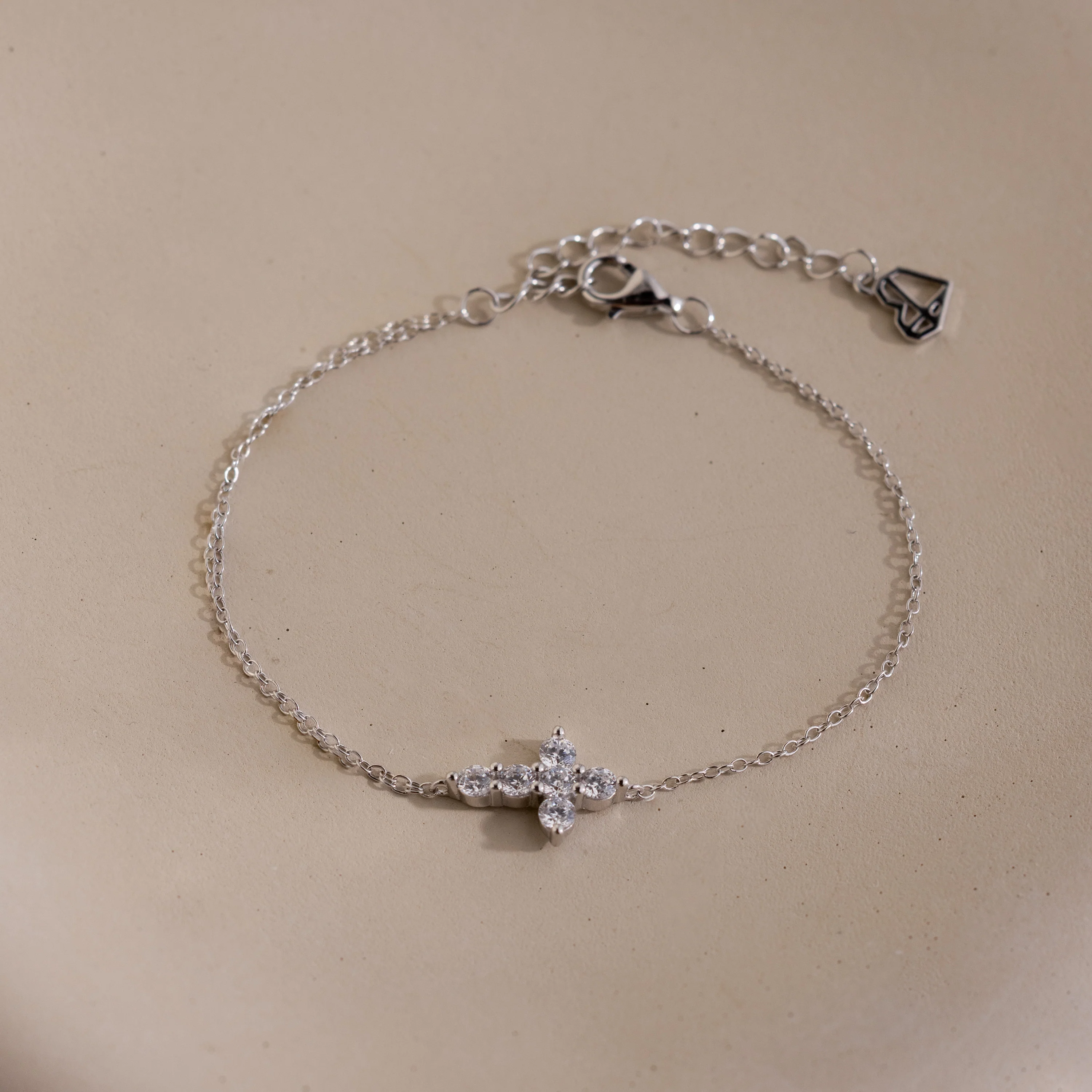 Diamond Cross Bracelet in Silver - Image 3