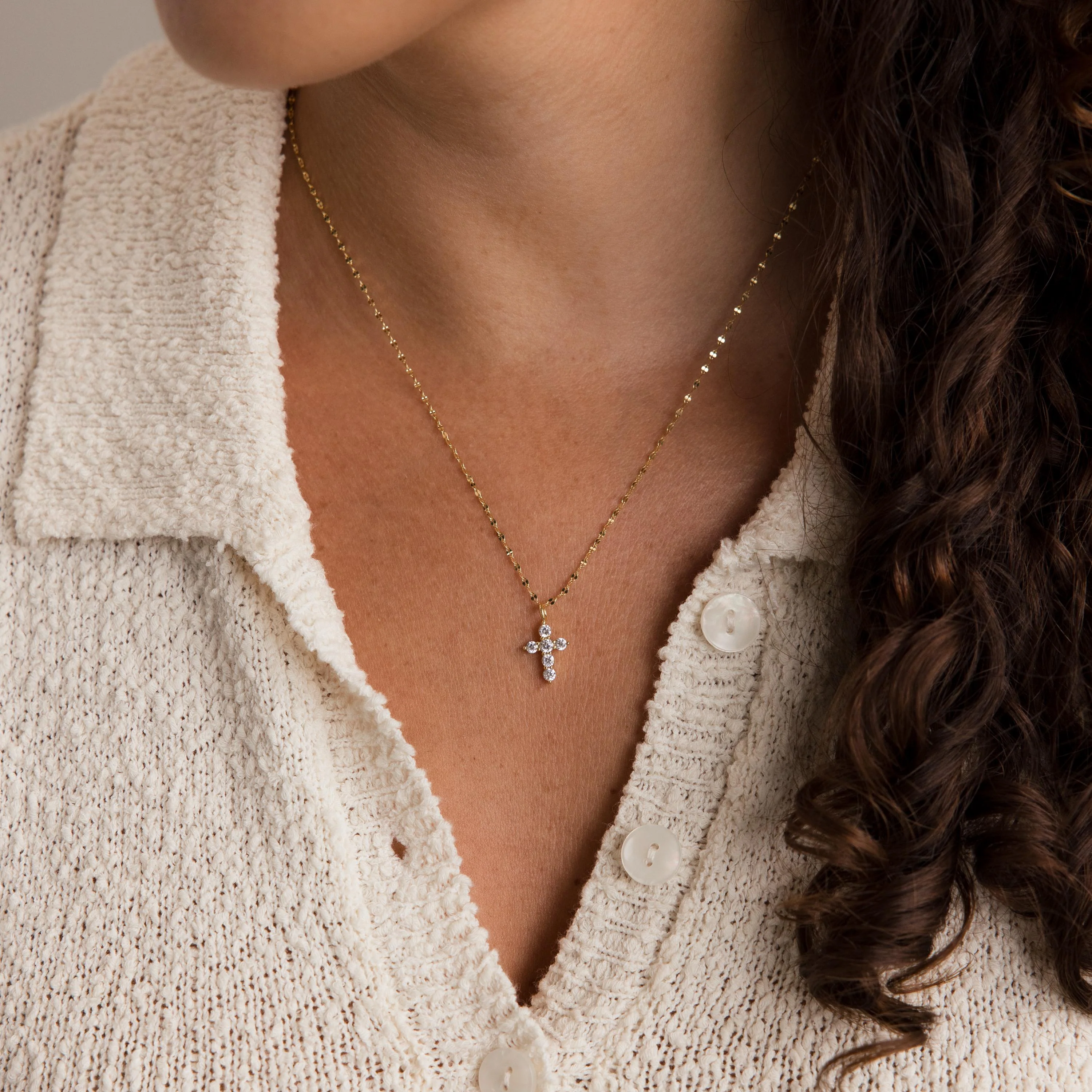 Diamond Cross Necklace - Image 2