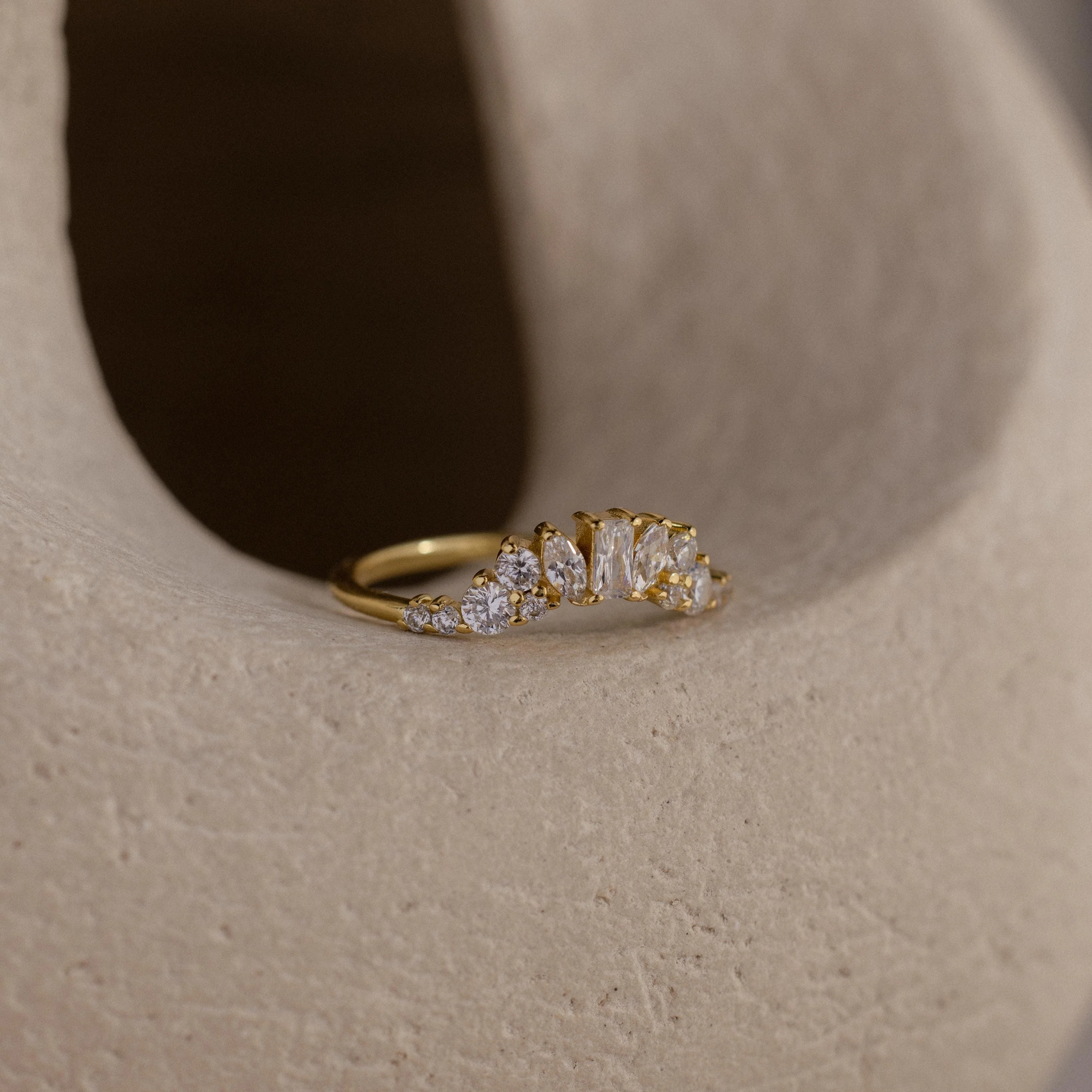 Diamond Curve Cluster Ring - Image 3