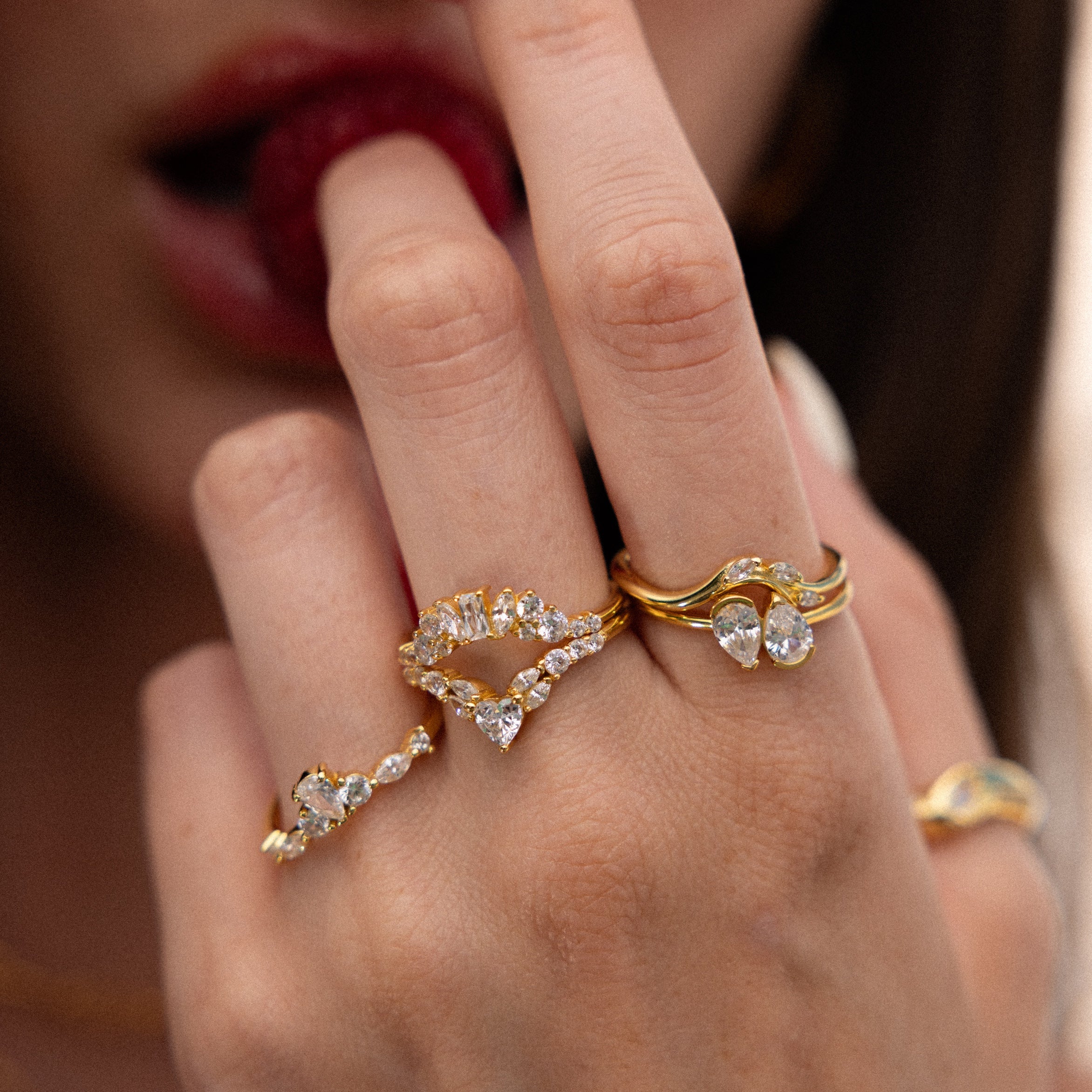 Diamond Curve Cluster Ring - Image 6