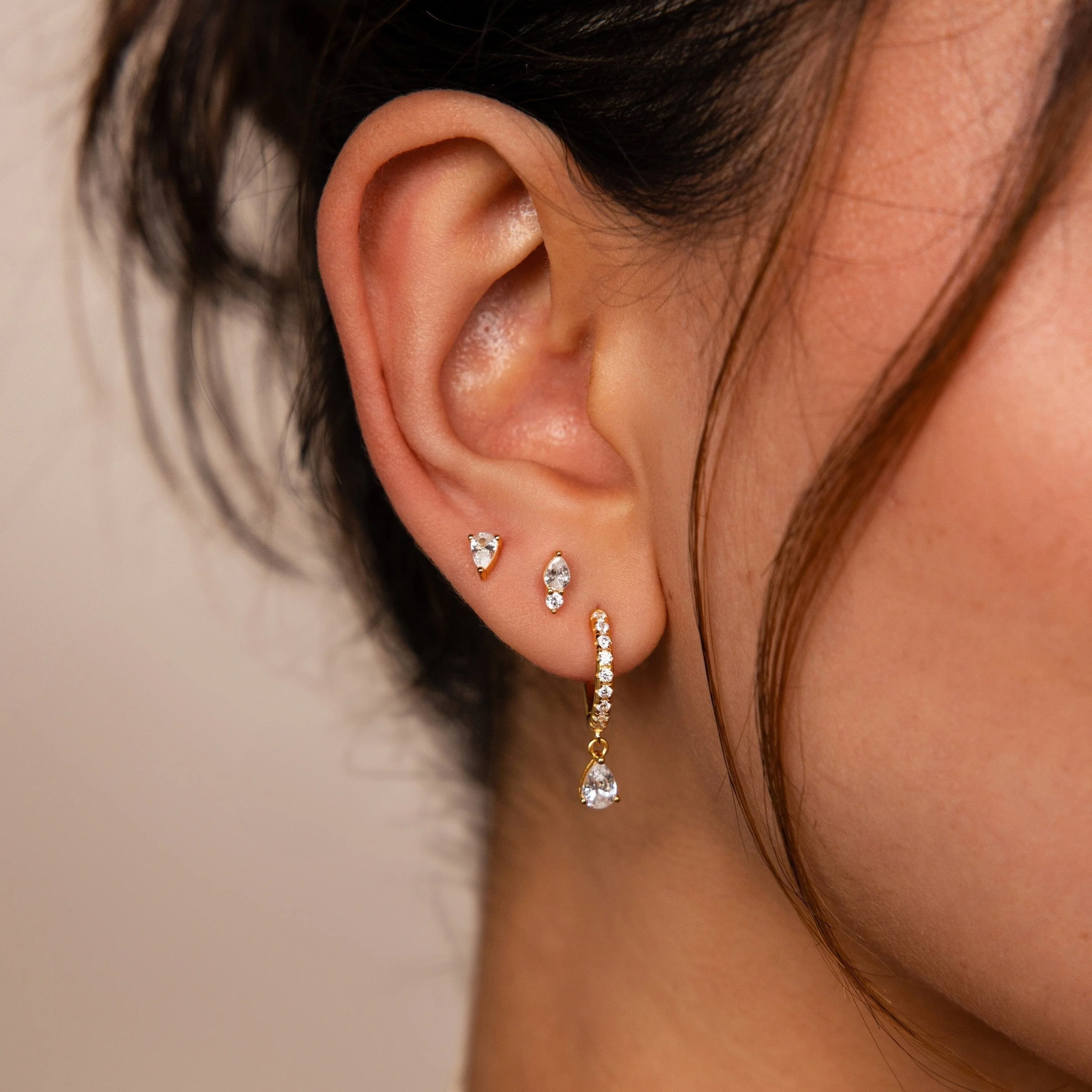 Diamond Drop Earrings Set - Image 2
