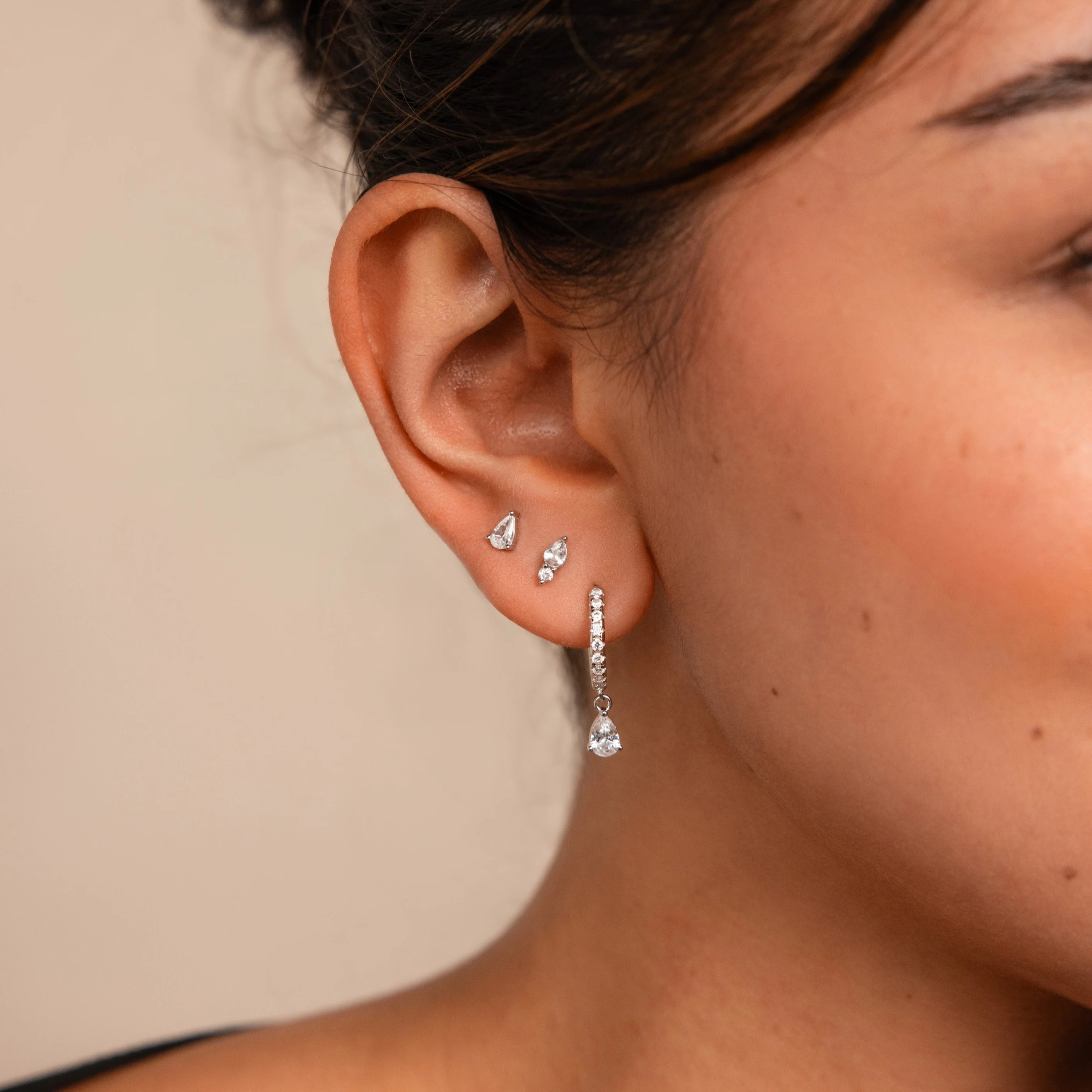 Diamond Drop Earrings Set - Image 4