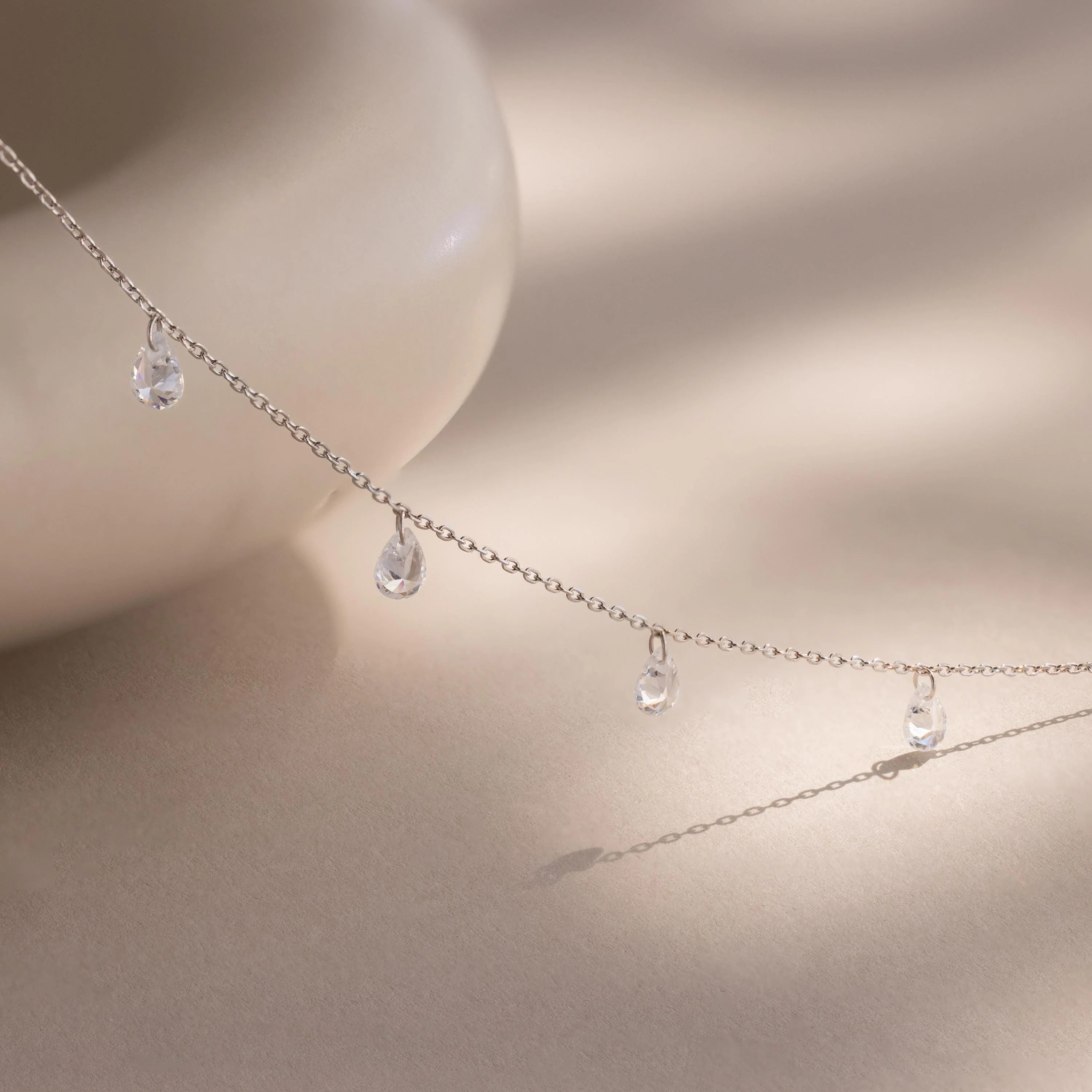 Diamond Drop Station Necklace - Image 6