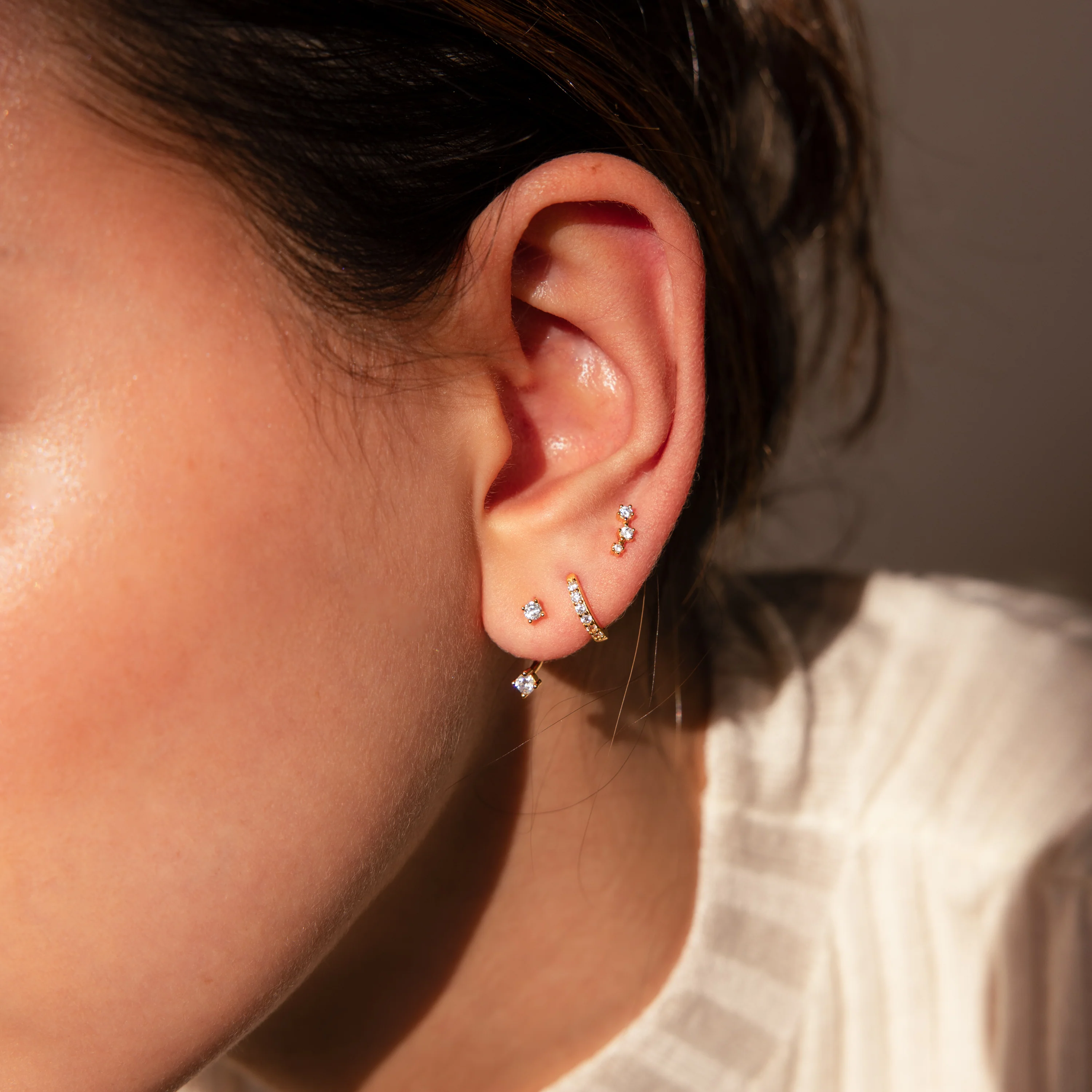 Diamond Earrings Set in 18K Gold - Image 2
