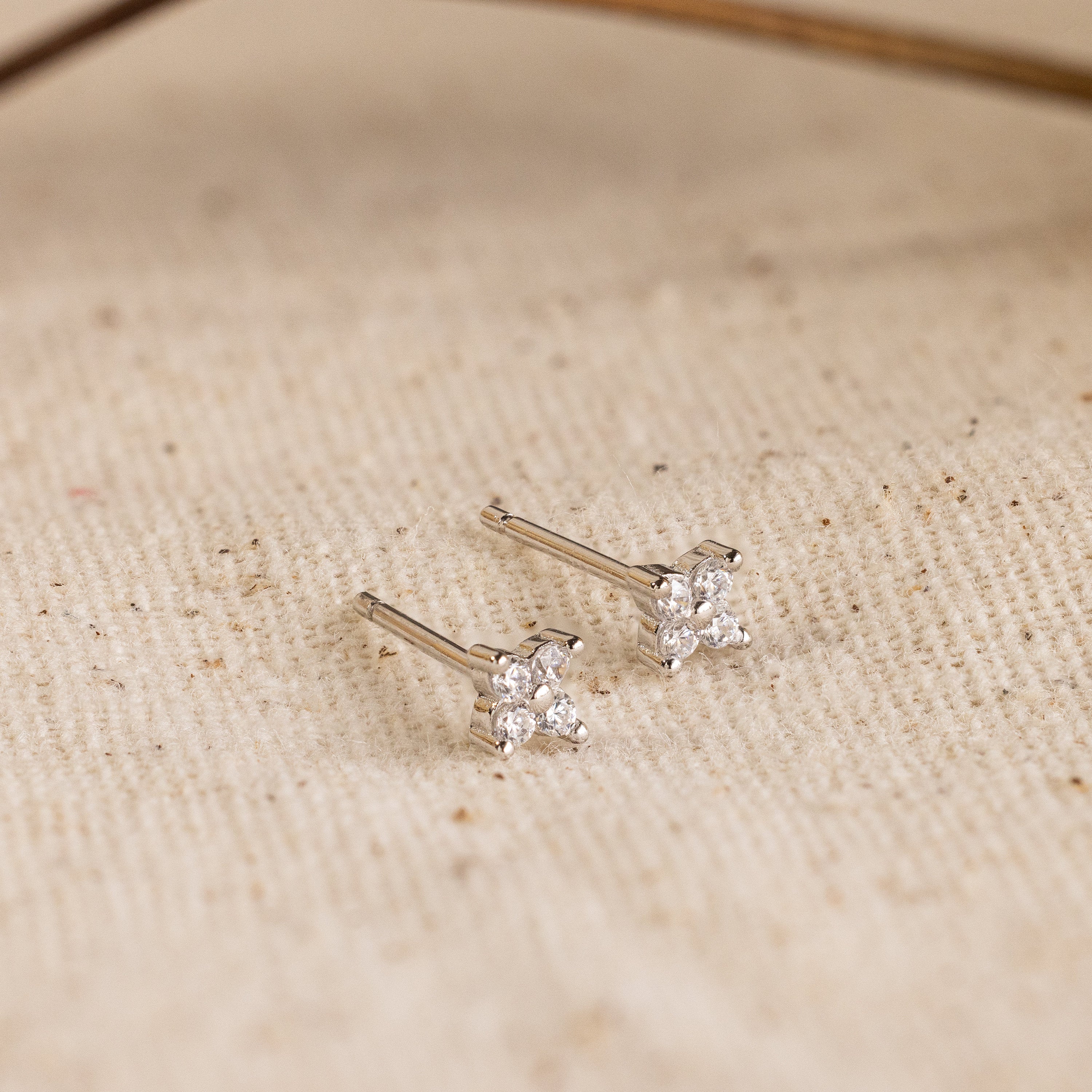 Diamond Ivy Flower Studs - Image 3