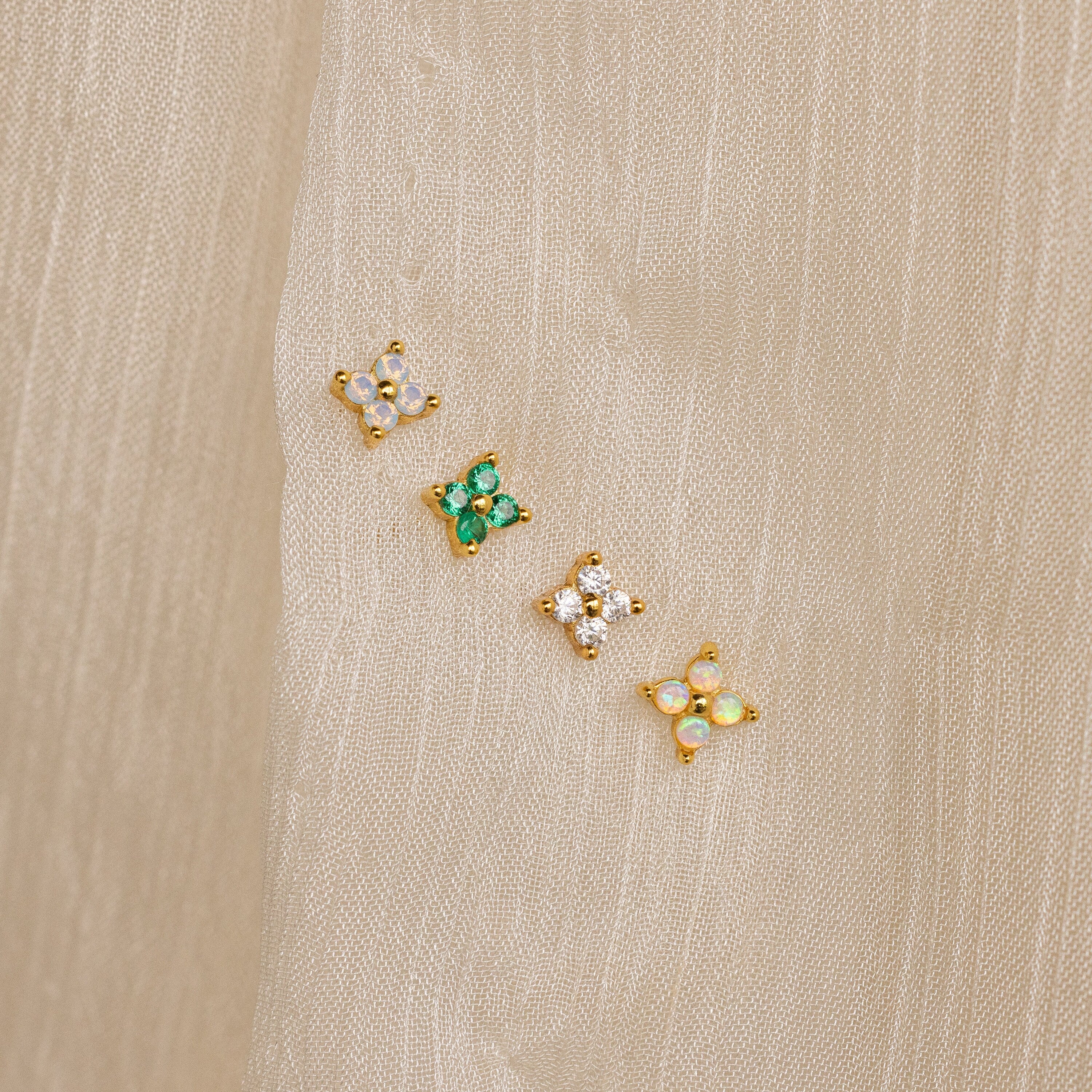 Diamond Ivy Flower Studs - Image 7