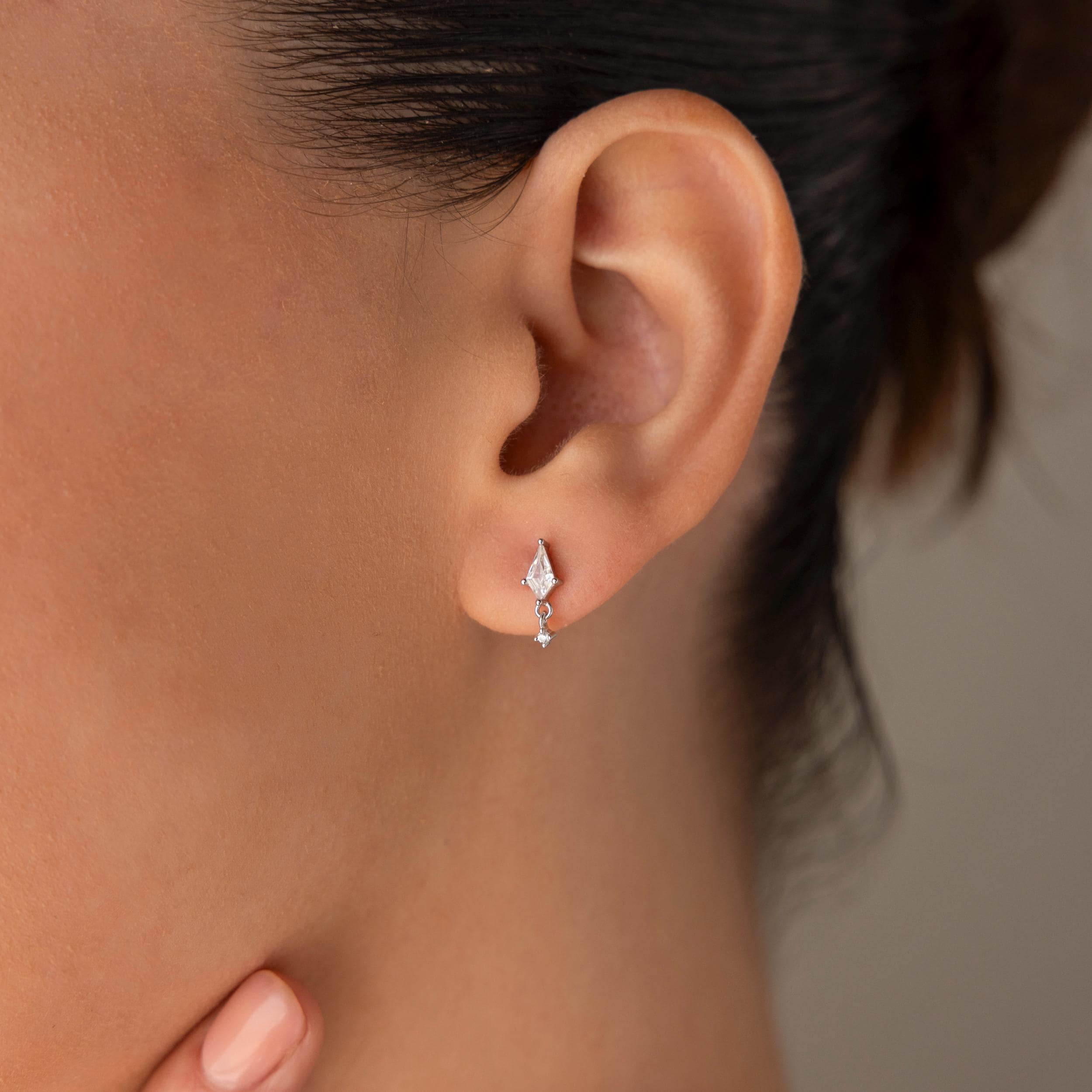 Diamond Kite Drop Earrings - Image 5