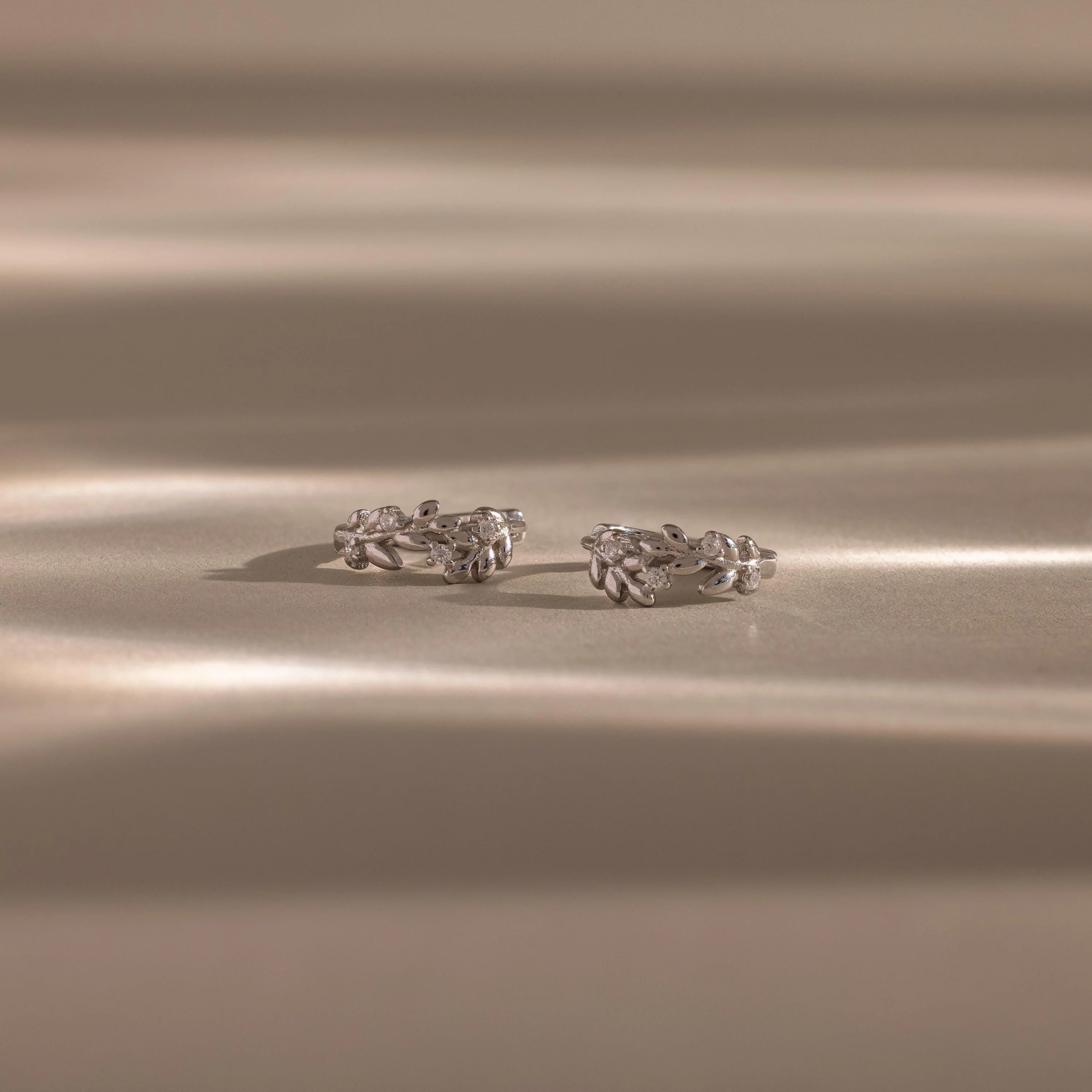 Diamond Leaf Hoops - Image 2