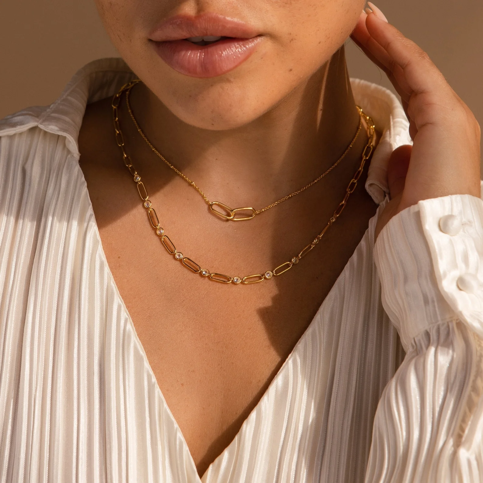 Diamond Paperclip Necklace - Image 6