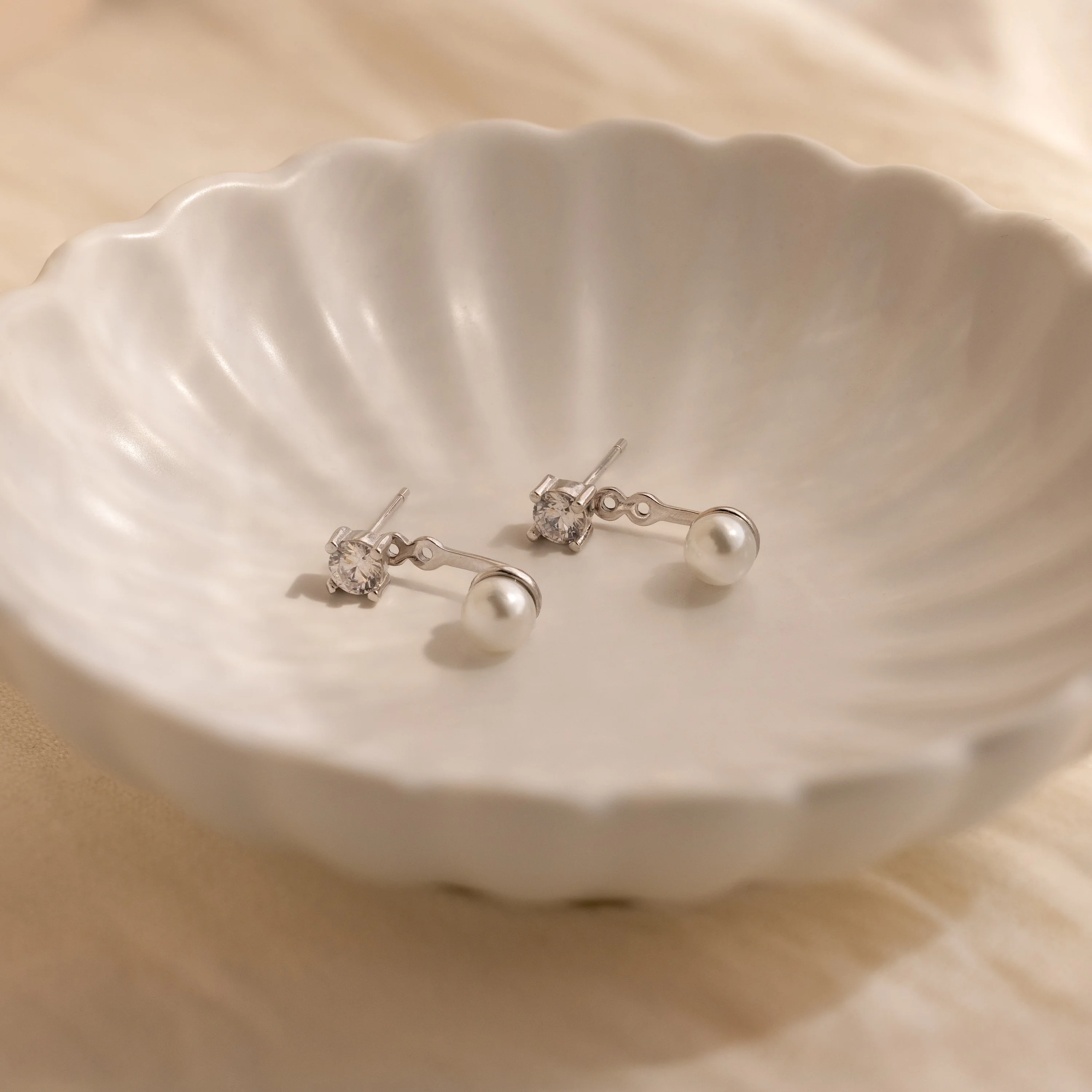 Diamond Pearl Ear Jackets - Image 5