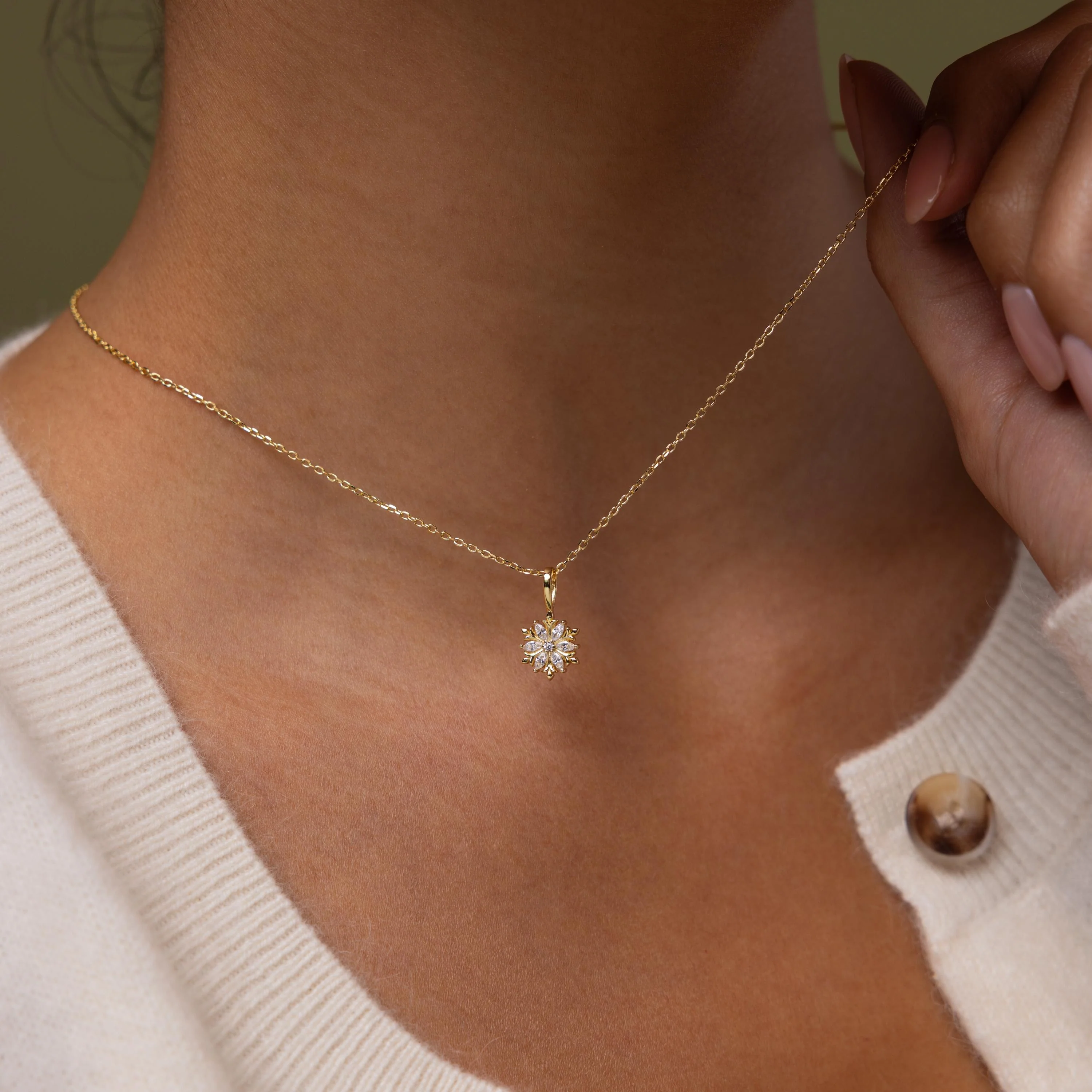Diamond Poinsettia Necklace - Image 3