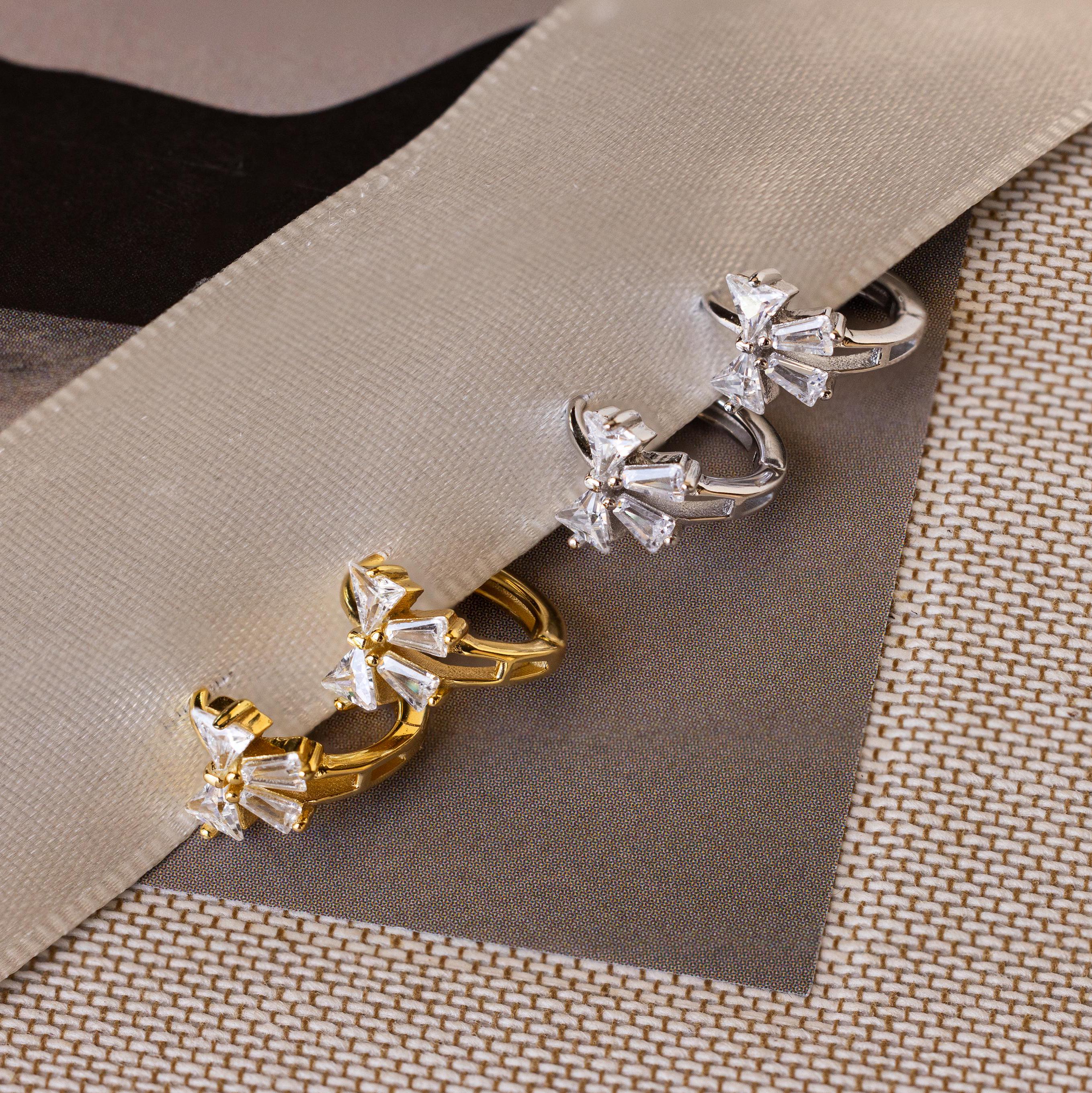 Diamond Ribbon Bow Huggies - Image 6